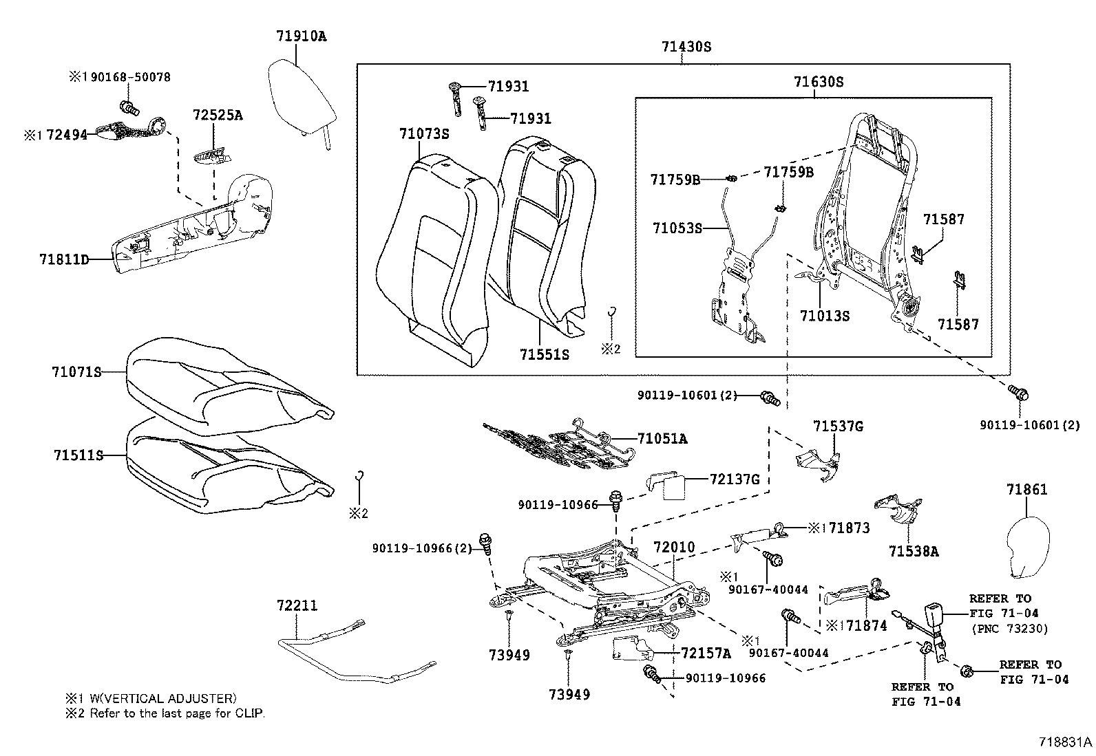 71630-02671 SPRING ASSY, FRONT SEAT BACK, RH(FOR SEPARATE TYPE) product image