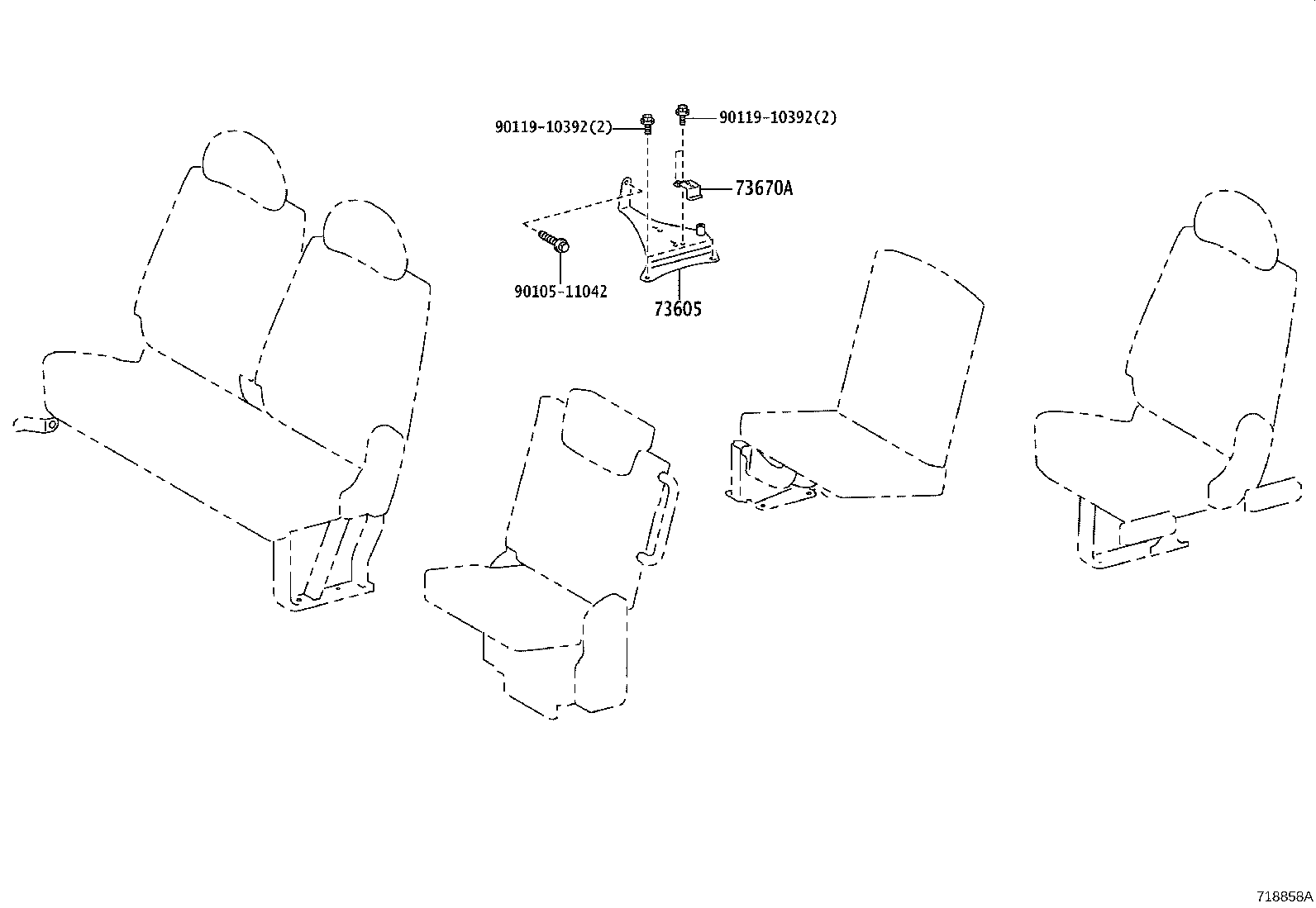 73210-26771 BELT ASSY, FRONT SEAT OUTER, LH product image