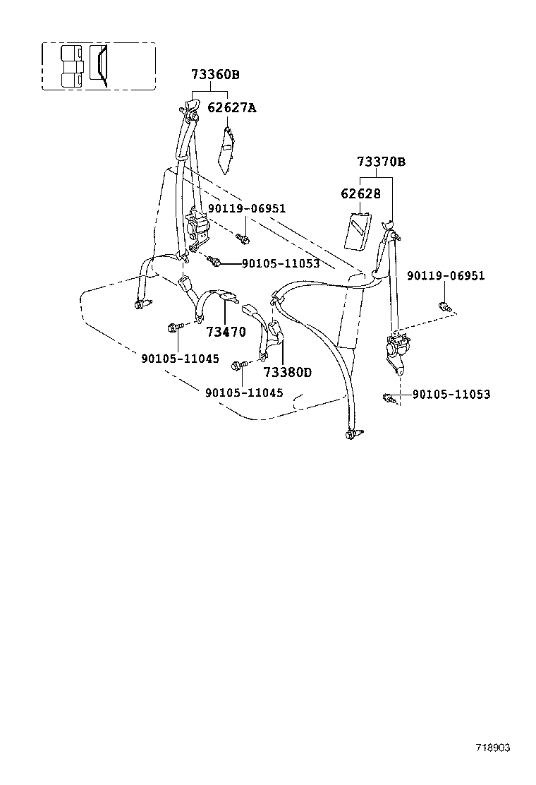 73233-DX010-C0 COVER, LAP BELT OUTER ANCHOR product image