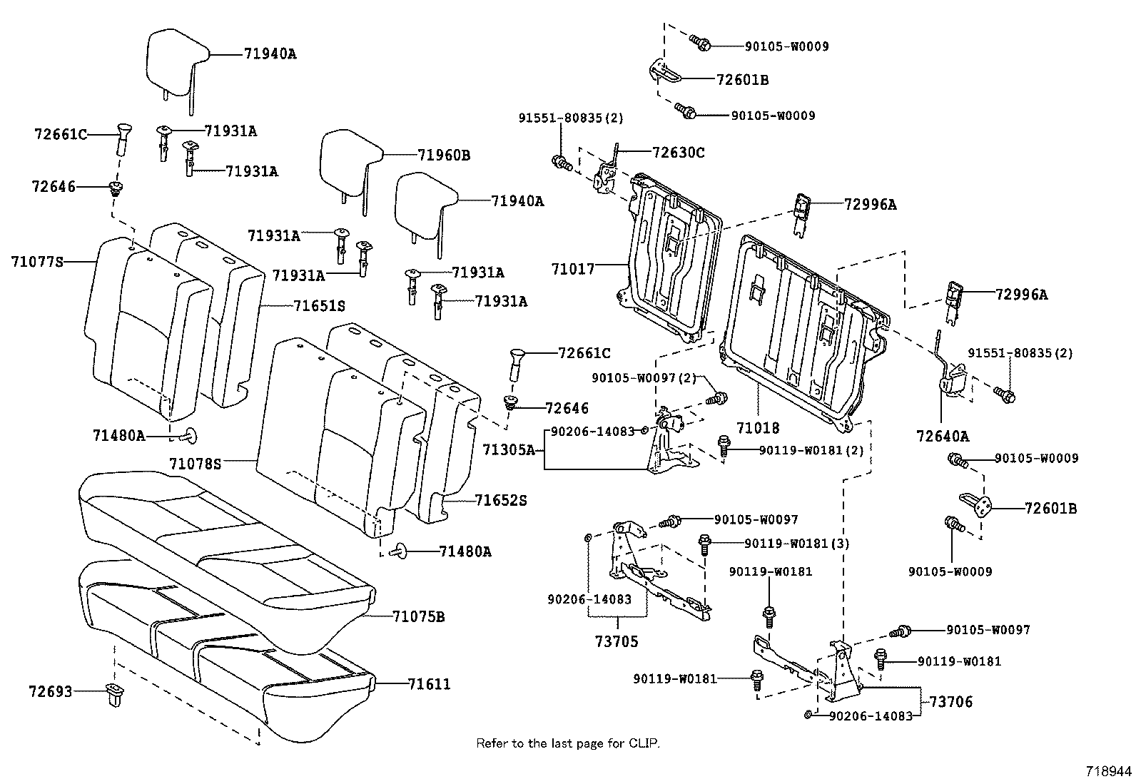 71075-0DW20-C0 COVER, REAR SEAT CUSHION (FOR BENCH TYPE) product image