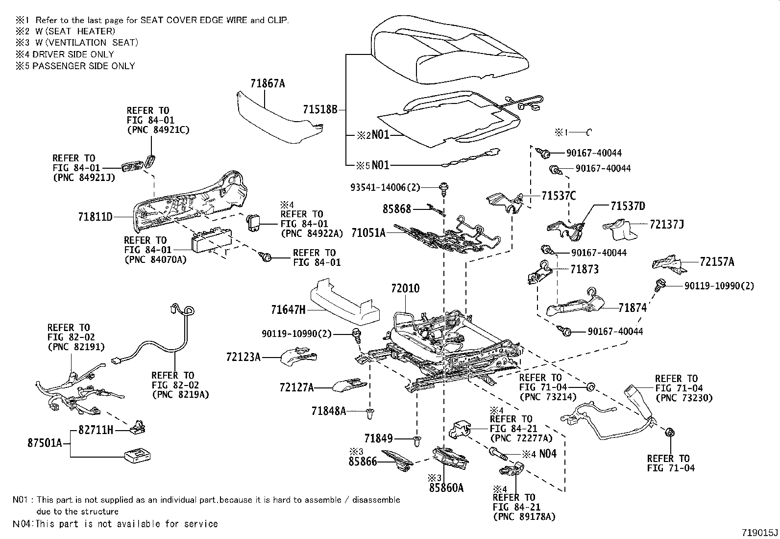 71014-24070 FRAME SUB-ASSY, FRONT SEAT BACK, LH product image