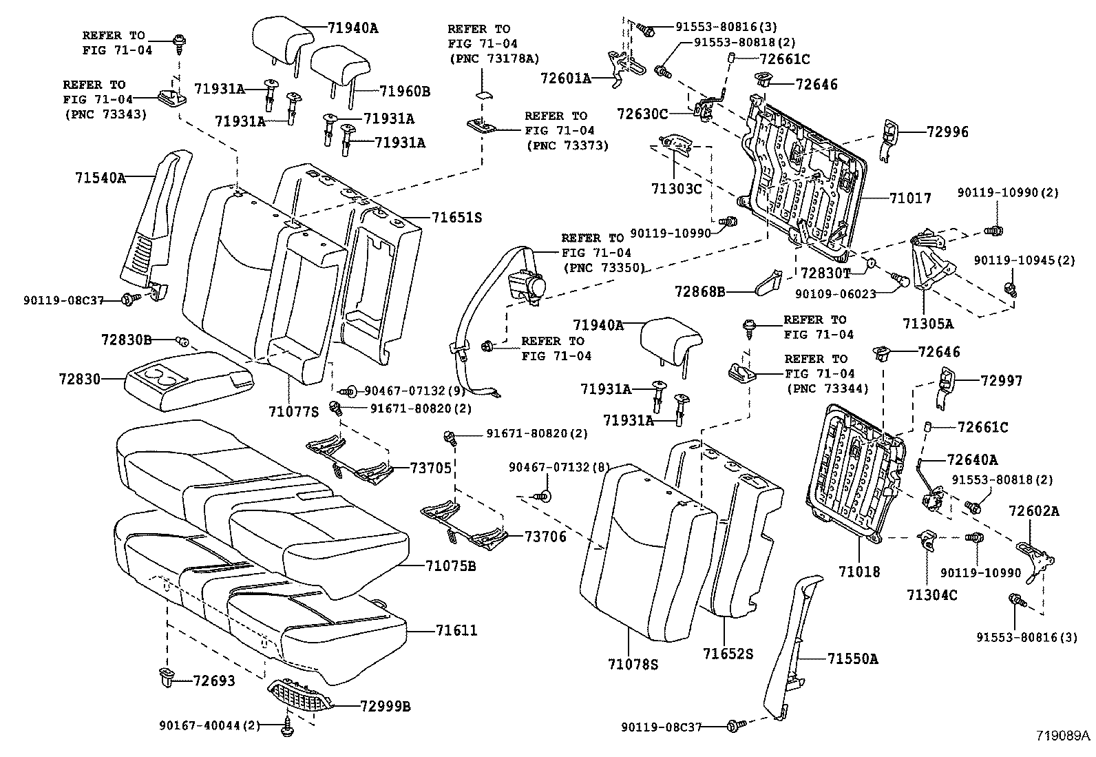 71503-47110 PAD, REAR SEAT CUSHION product image