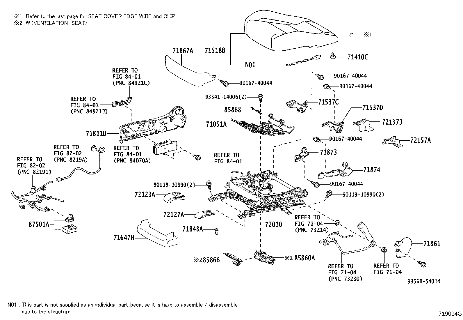 71014-24110 FRAME SUB-ASSY, FRONT SEAT BACK, LH product image