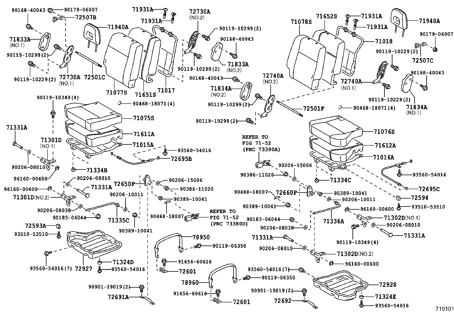 71017-42050 FRAME SUB-ASSY, REAR SEAT BACK, RH product image