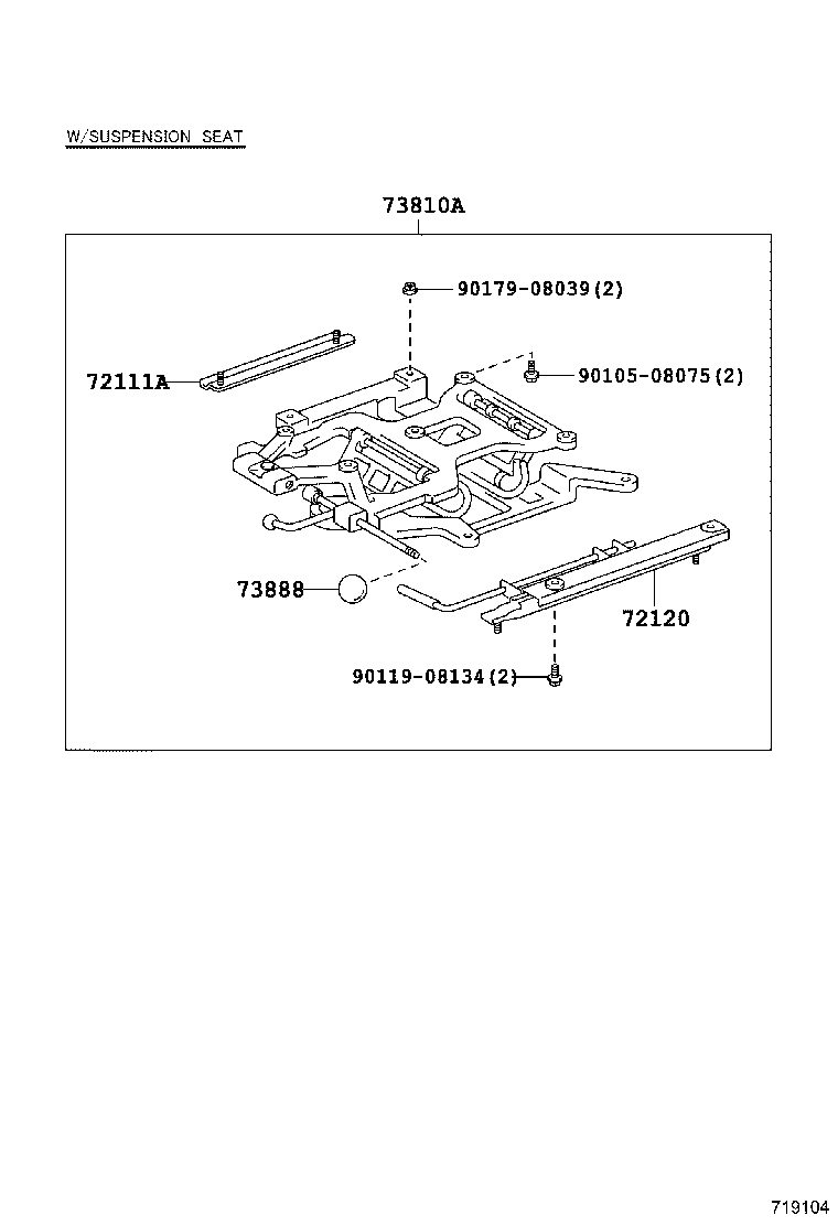 71012-37020 FRAME SUB-ASSY, FRONT SEAT CUSHION, LH product image