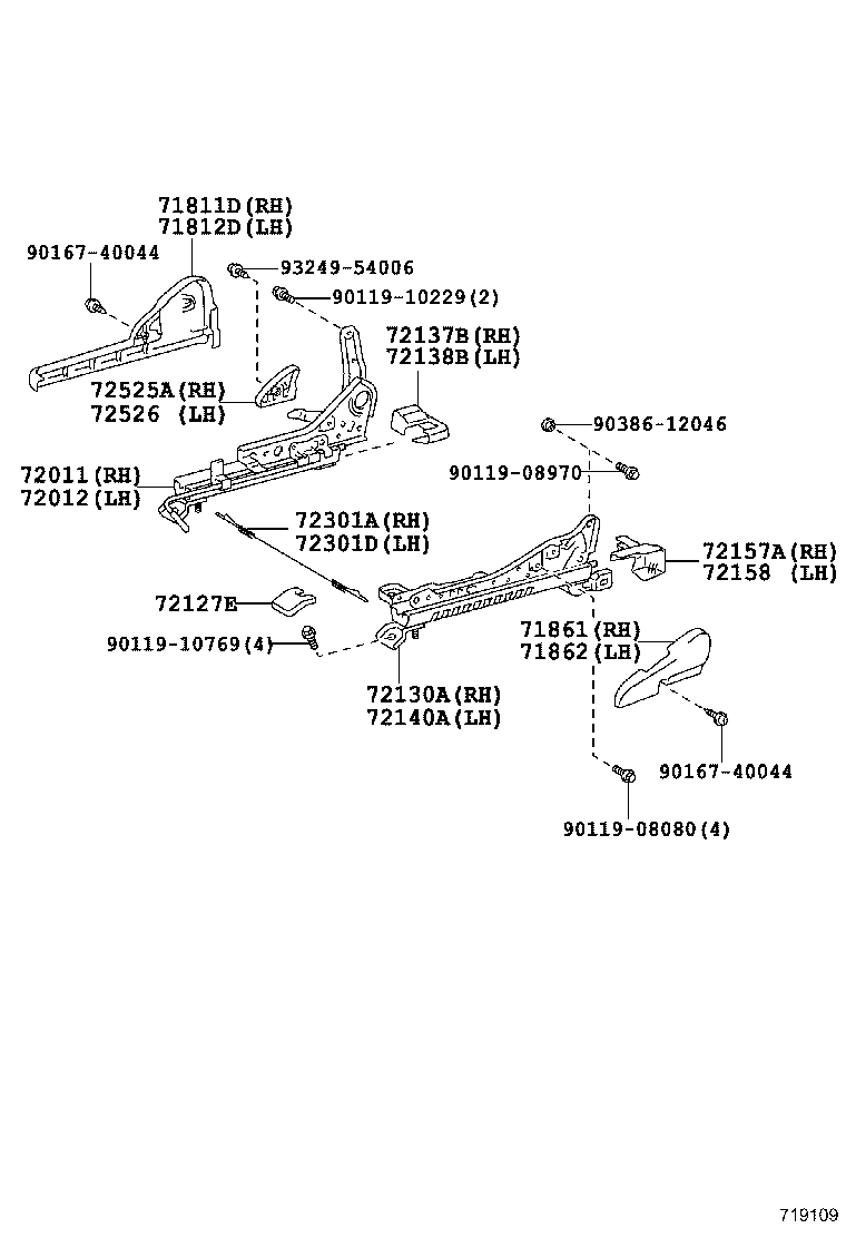 71052-12040 PAD, FRONT SEAT CUSHION, LH (FOR SEPARATE TYPE) product image