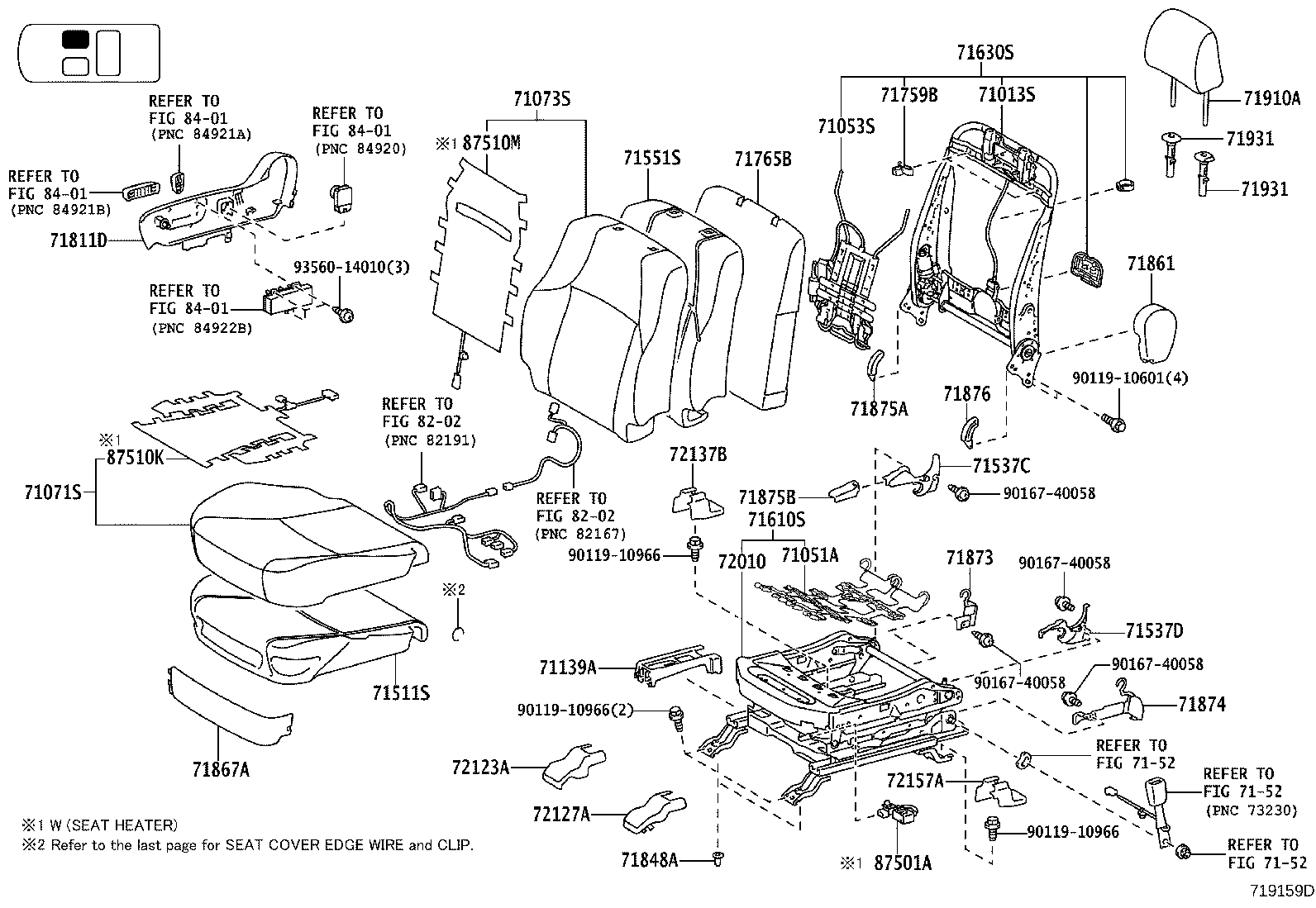 71502-60430 PAD, FRONT SEAT CUSHION, LH (FOR SEPARATE TYPE) product image