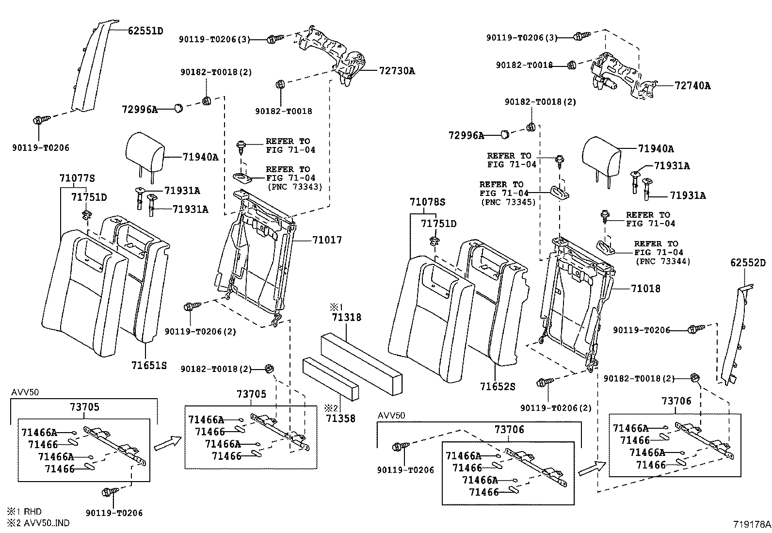 71017-06290 FRAME SUB-ASSY, REAR SEAT BACK, RH product image