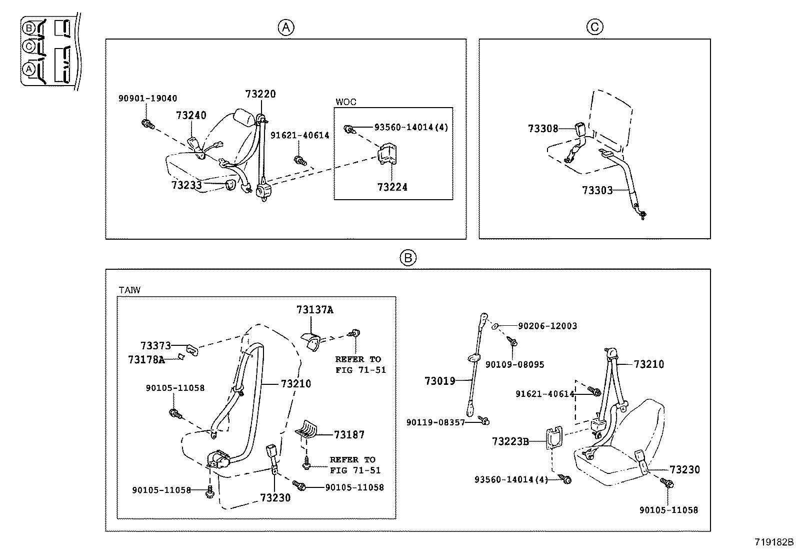 73210-36070-E0 BELT ASSY, FRONT SEAT OUTER, RH product image