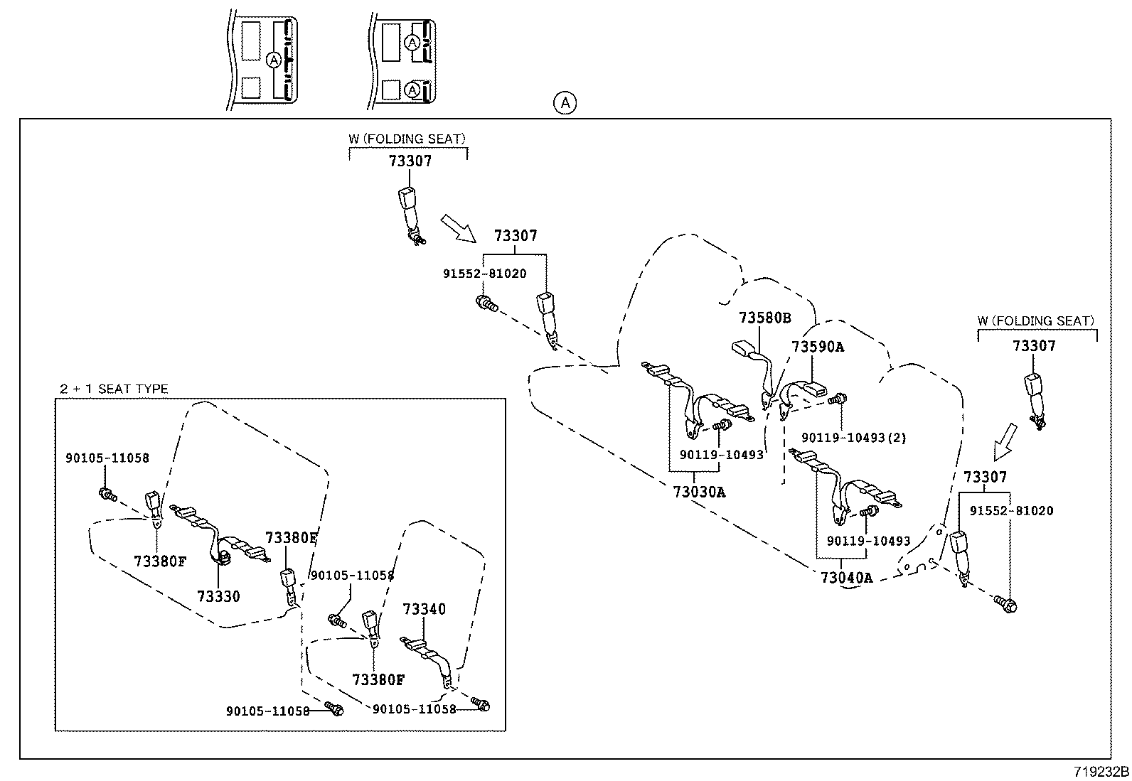 73210-36070-E0 BELT ASSY, FRONT SEAT OUTER, RH product image