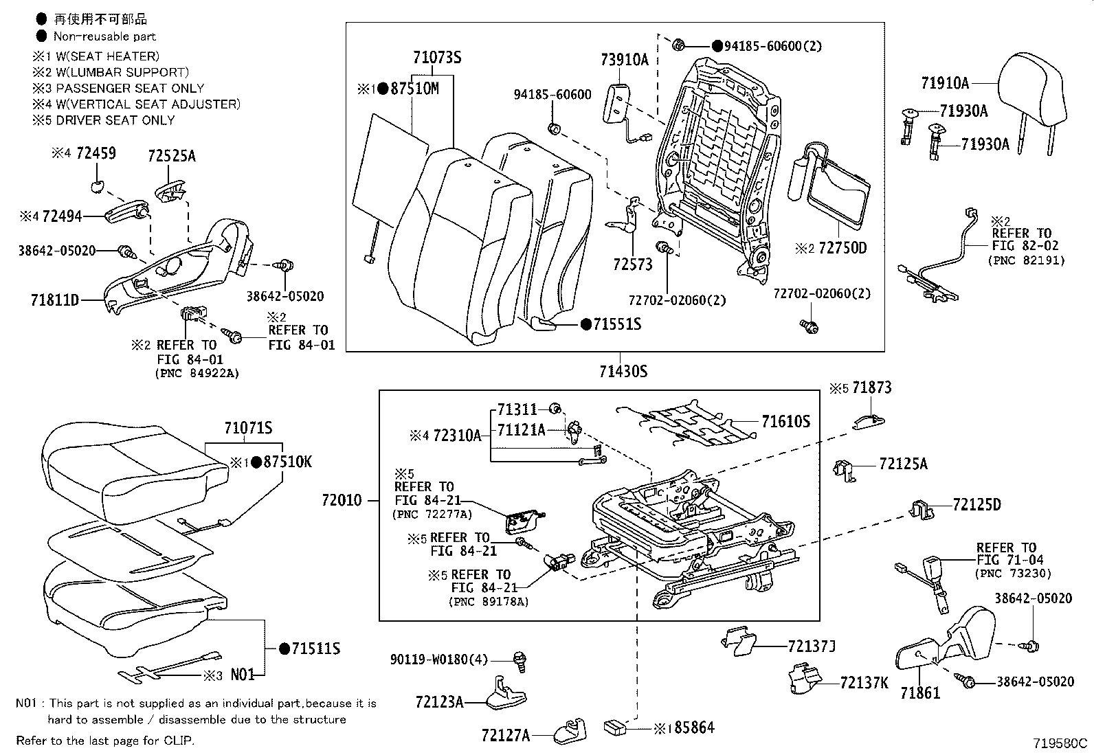 71501-05080 PAD, FRONT SEAT CUSHION, RH(FOR SEPARATE TYPE) product image