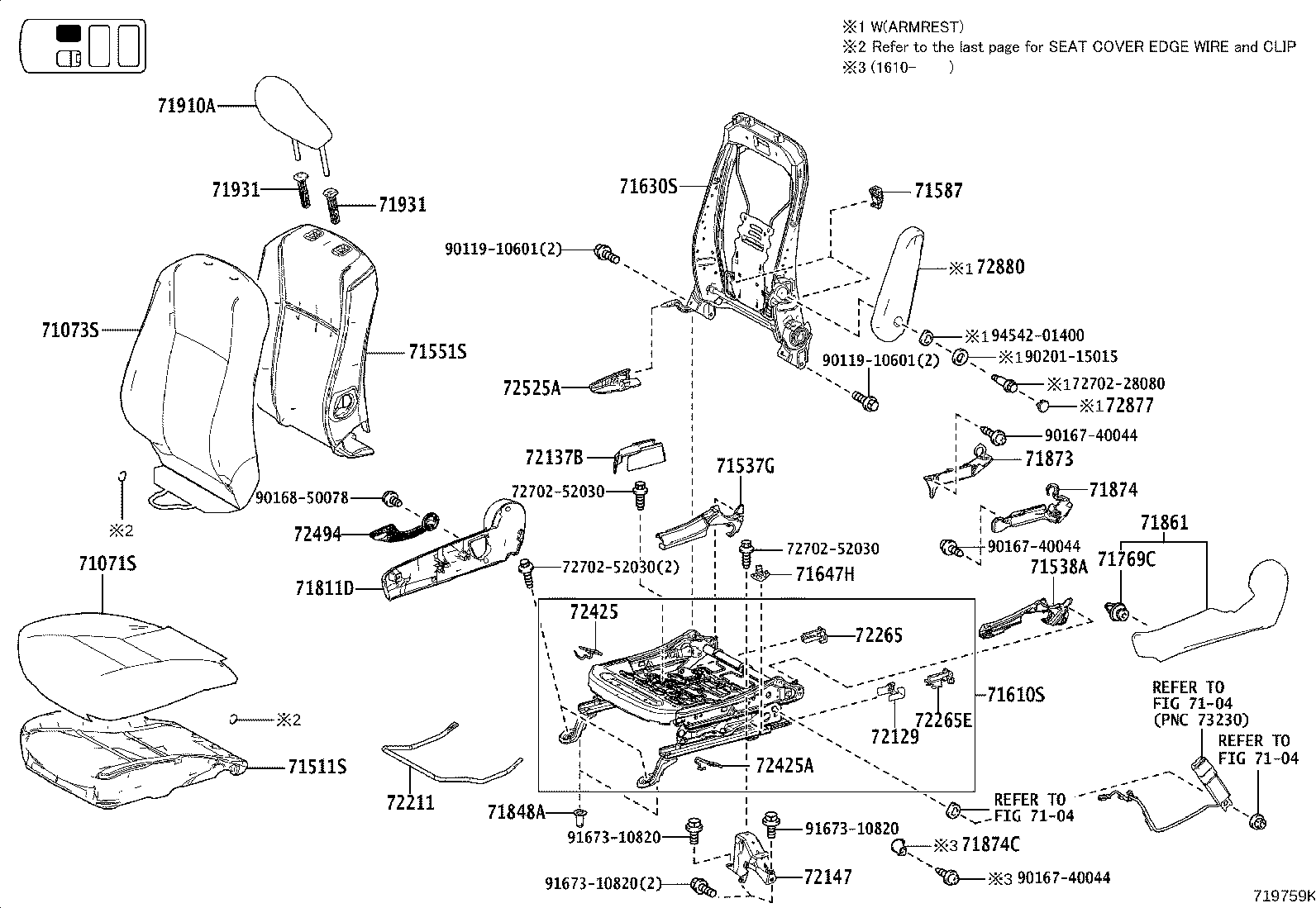 71630-52680 SPRING ASSY, FRONT SEAT BACK, RH(FOR SEPARATE TYPE) product image