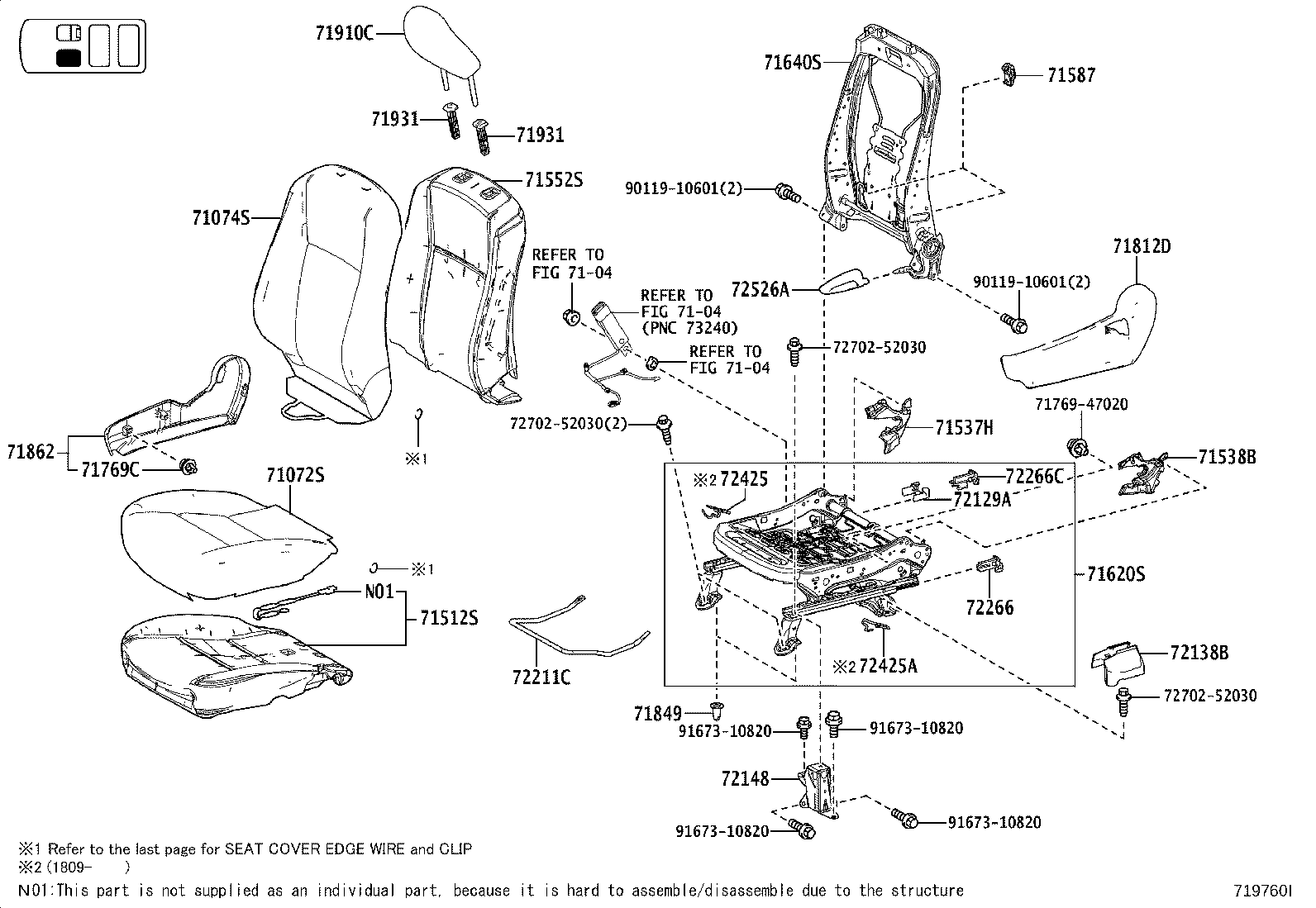 71630-52680 SPRING ASSY, FRONT SEAT BACK, RH(FOR SEPARATE TYPE) product image