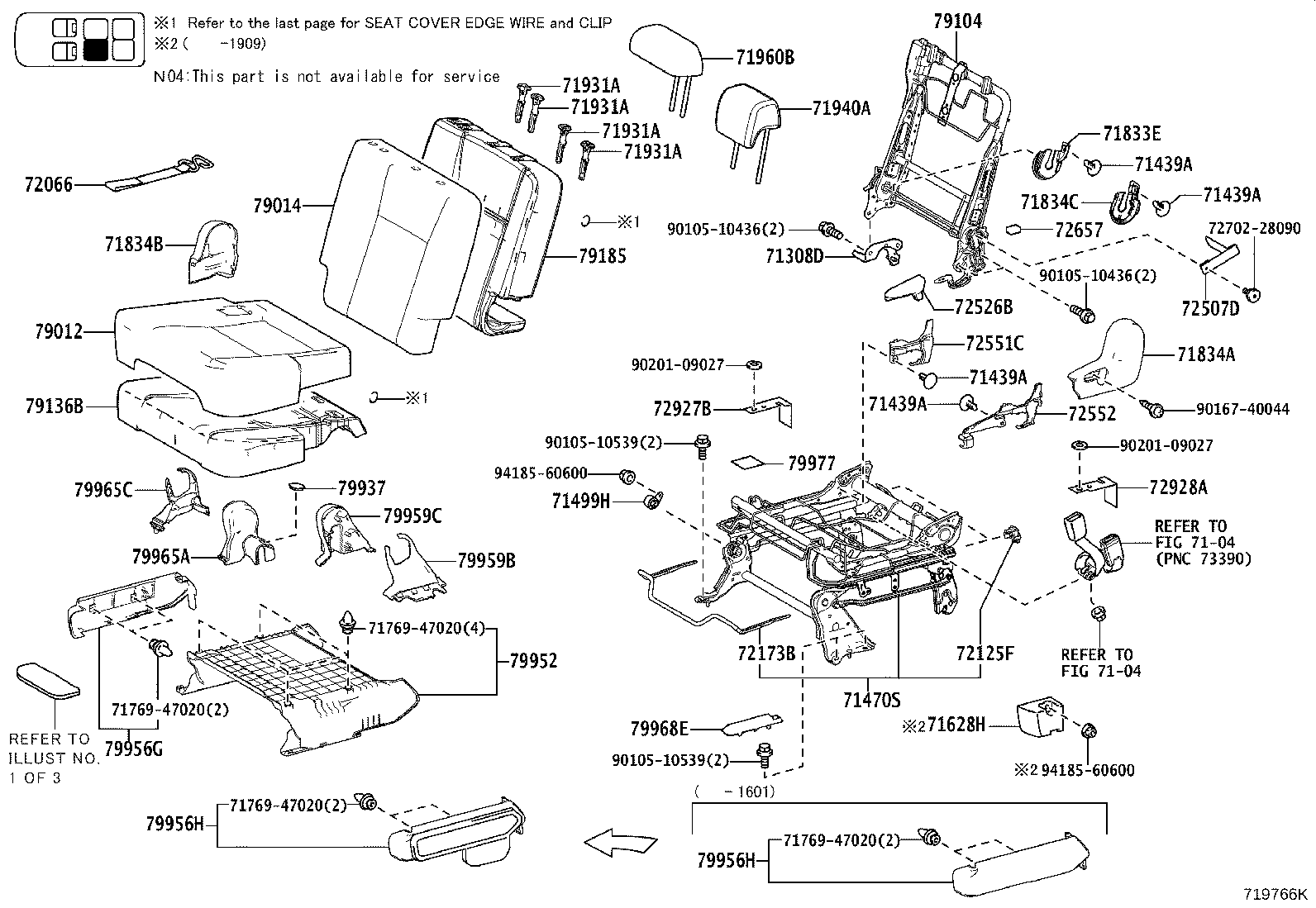 79103-52040 FRAME SUB-ASSY, NO.1 SEAT BACK, RH product image