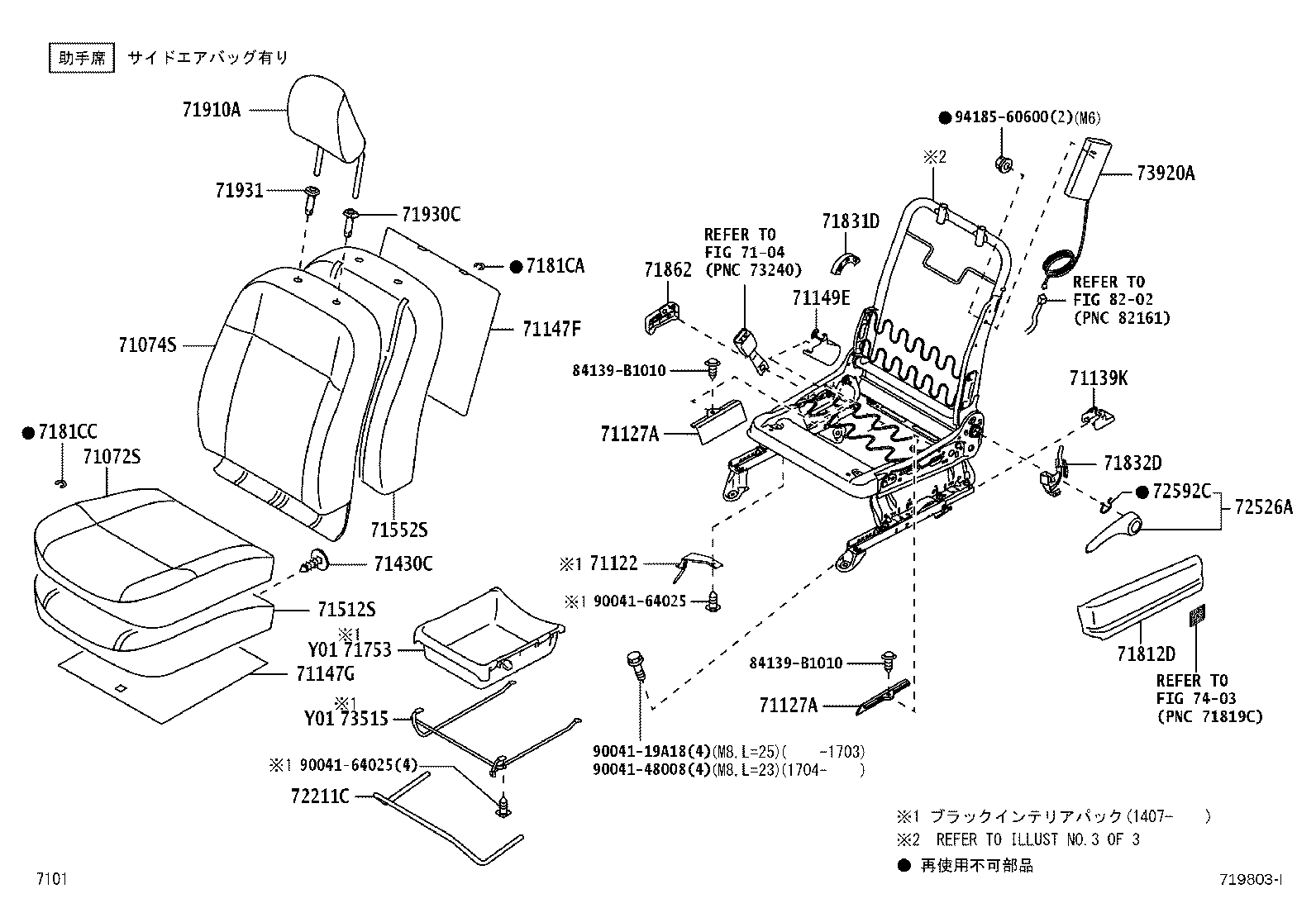 71501-B2831 PAD, FRONT SEAT CUSHION, RH(FOR SEPARATE TYPE) product image