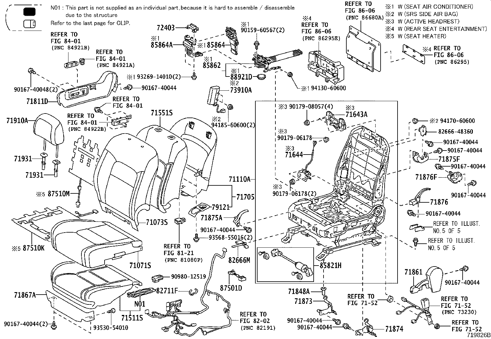 71033-60300 LEG SUB-ASSY, REAR SEAT CUSHION product image
