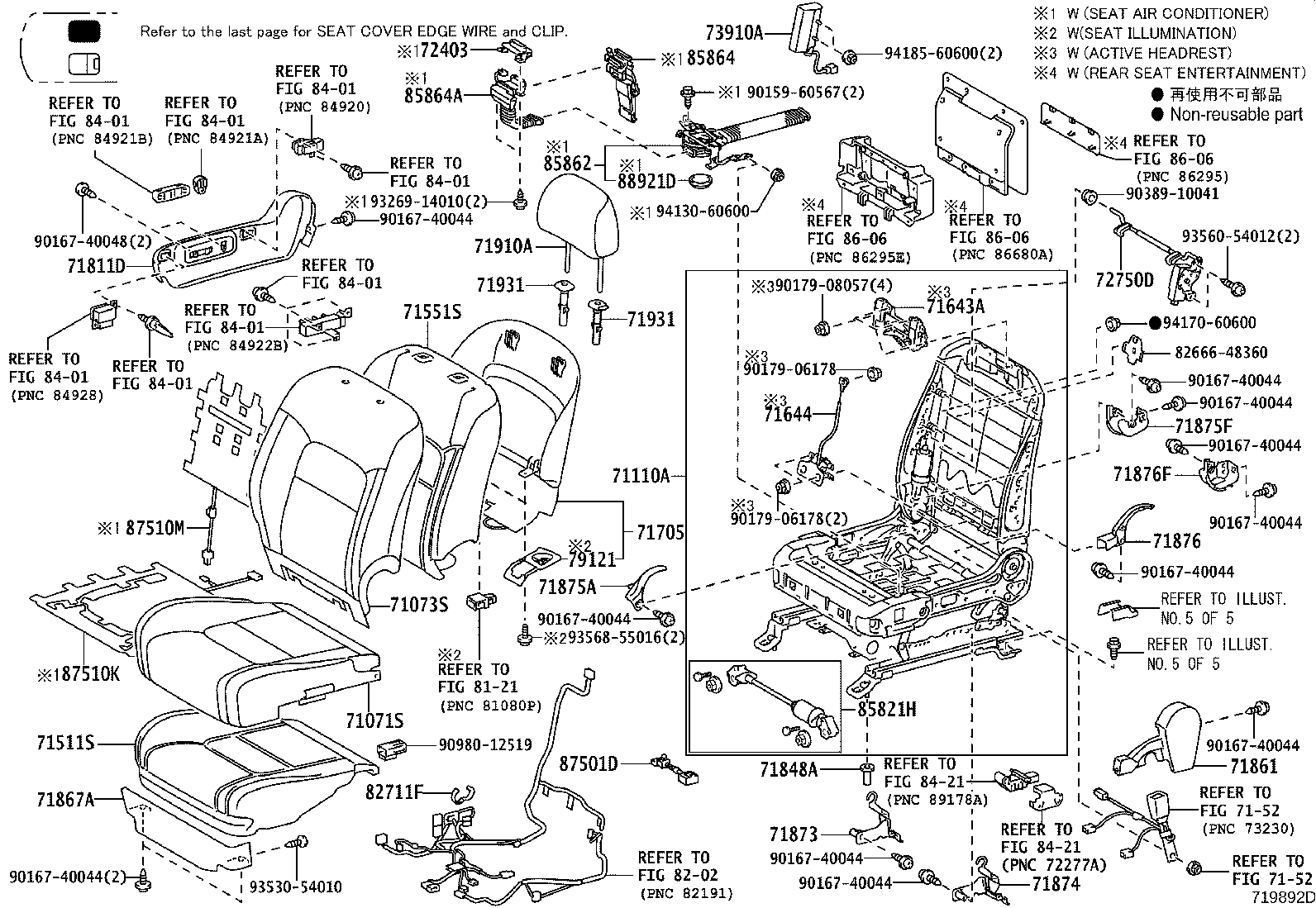 71033-60300 LEG SUB-ASSY, REAR SEAT CUSHION product image