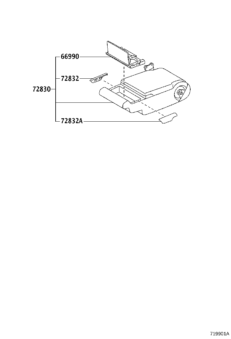 71016-60280 FRAME SUB-ASSY, REAR SEAT CUSHION, LH product image