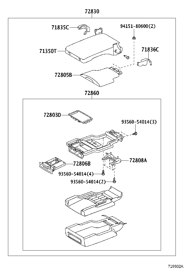 71016-60280 FRAME SUB-ASSY, REAR SEAT CUSHION, LH product image