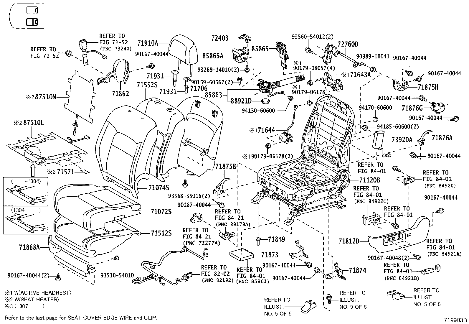 71033-60300 LEG SUB-ASSY, REAR SEAT CUSHION product image