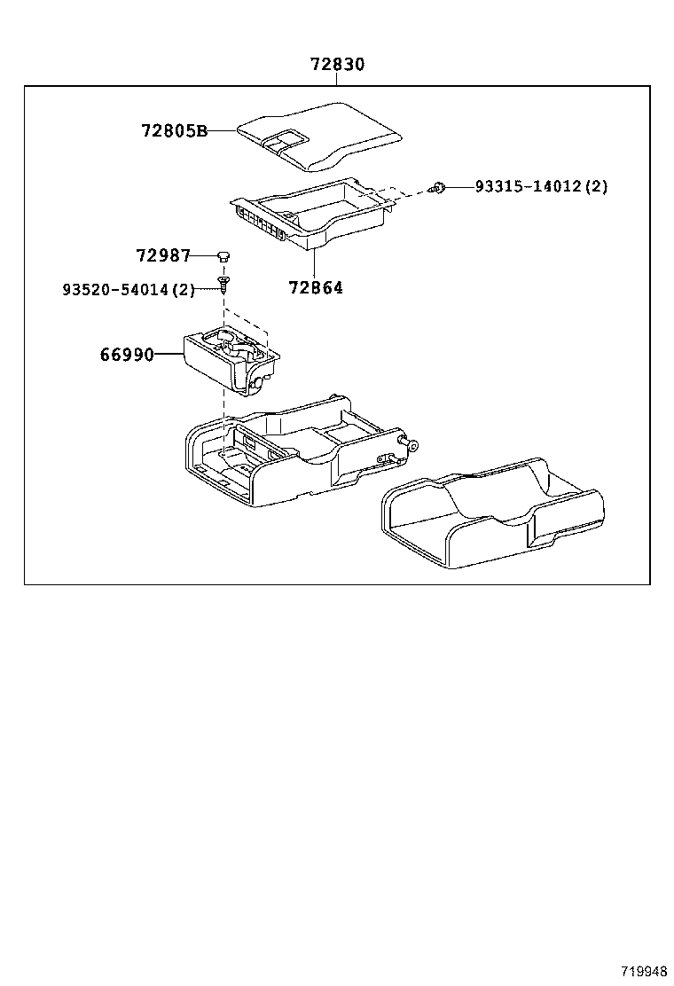 71960-48610 HEADREST ASSY, REAR SEAT, CENTER product image