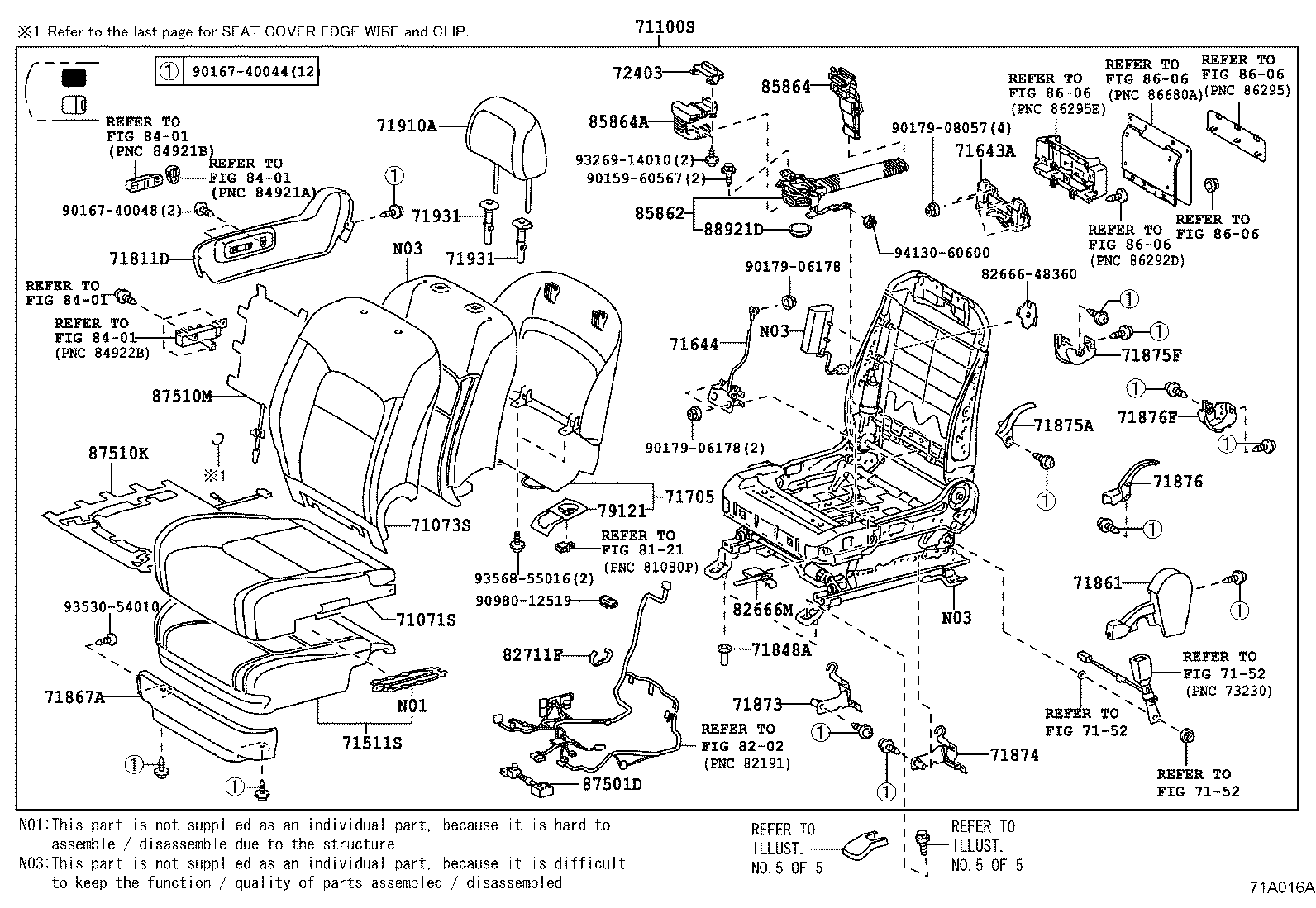 71017-60600 FRAME SUB-ASSY, REAR SEAT BACK, RH product image