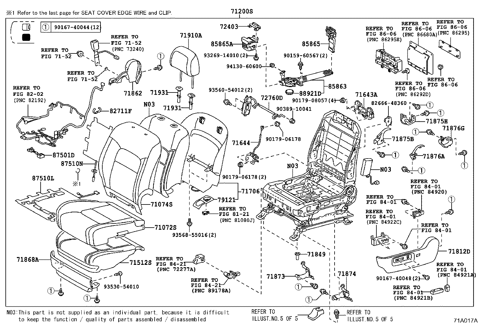 71017-60600 FRAME SUB-ASSY, REAR SEAT BACK, RH product image