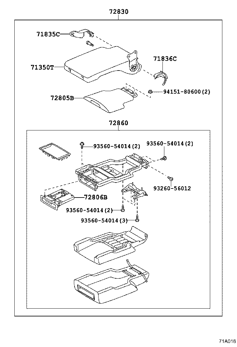 71017-60600 FRAME SUB-ASSY, REAR SEAT BACK, RH product image