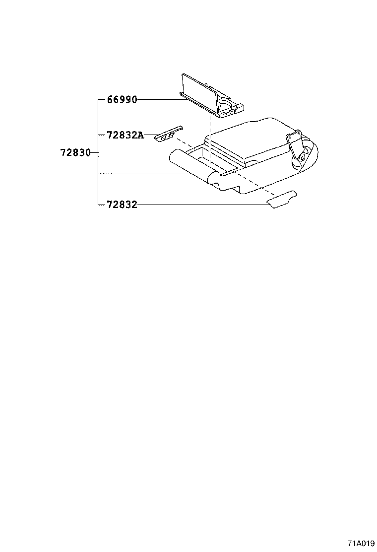 71017-60600 FRAME SUB-ASSY, REAR SEAT BACK, RH product image