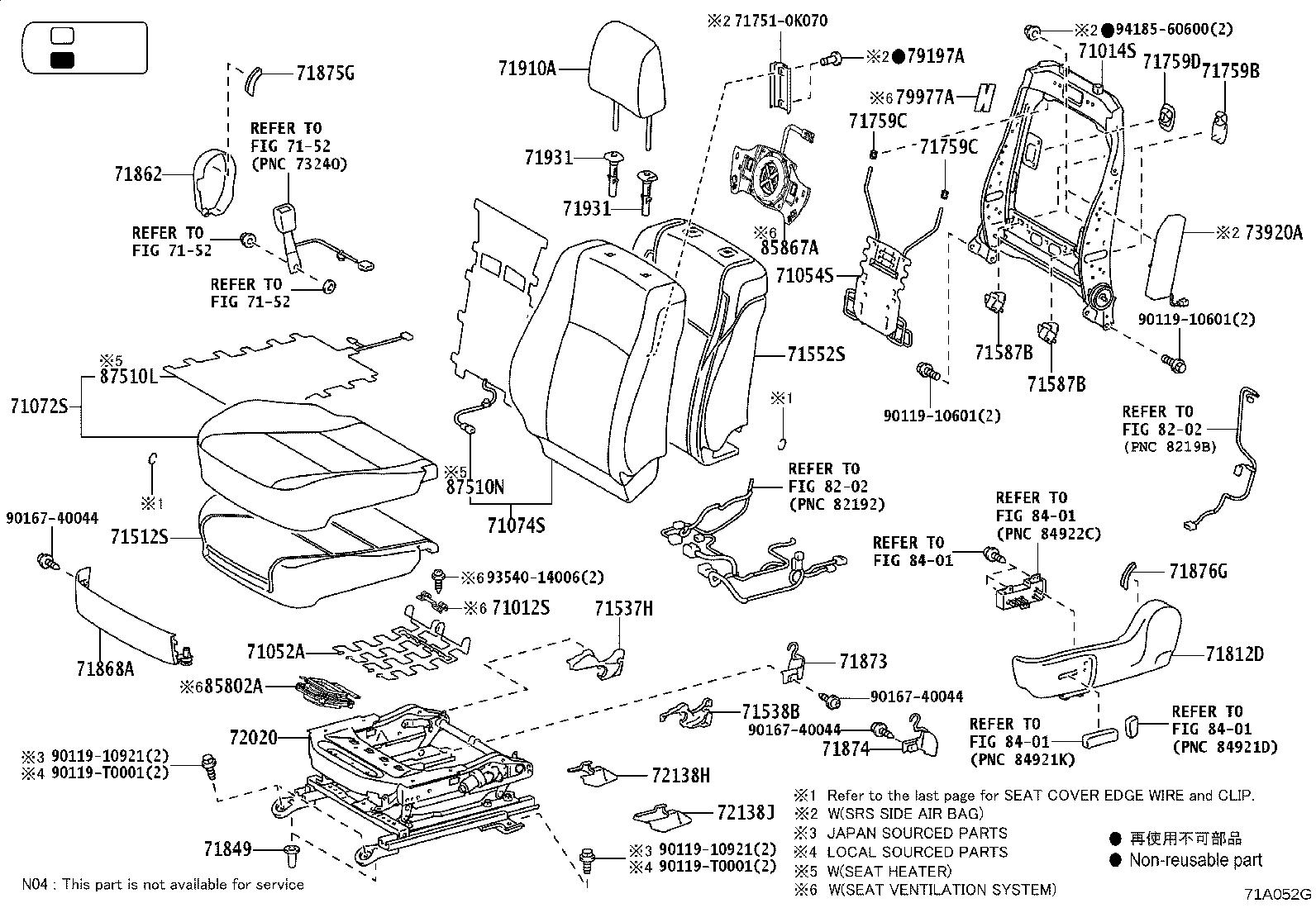 71013-0K460 FRAME SUB-ASSY, FRONT SEAT BACK, RH product image