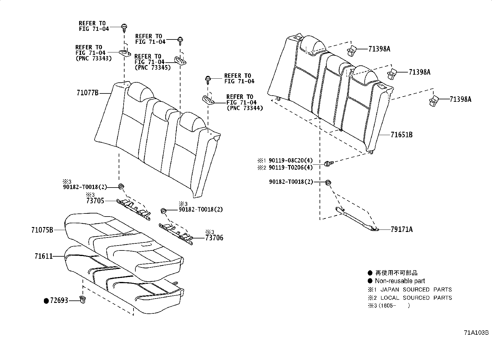 71017-06191 FRAME SUB-ASSY, REAR SEAT BACK, RH product image