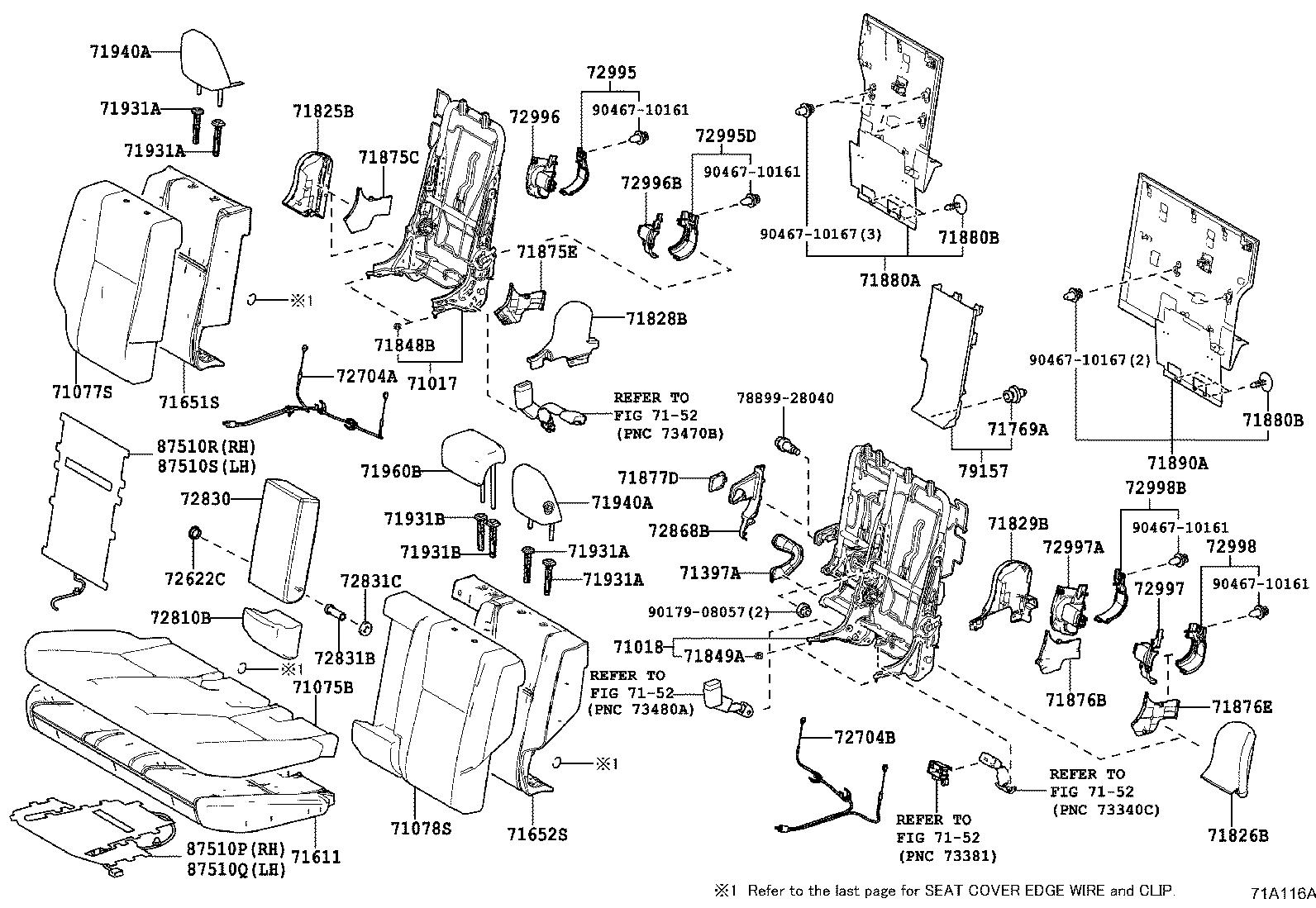 71017-42150 FRAME SUB-ASSY, REAR SEAT BACK, RH product image