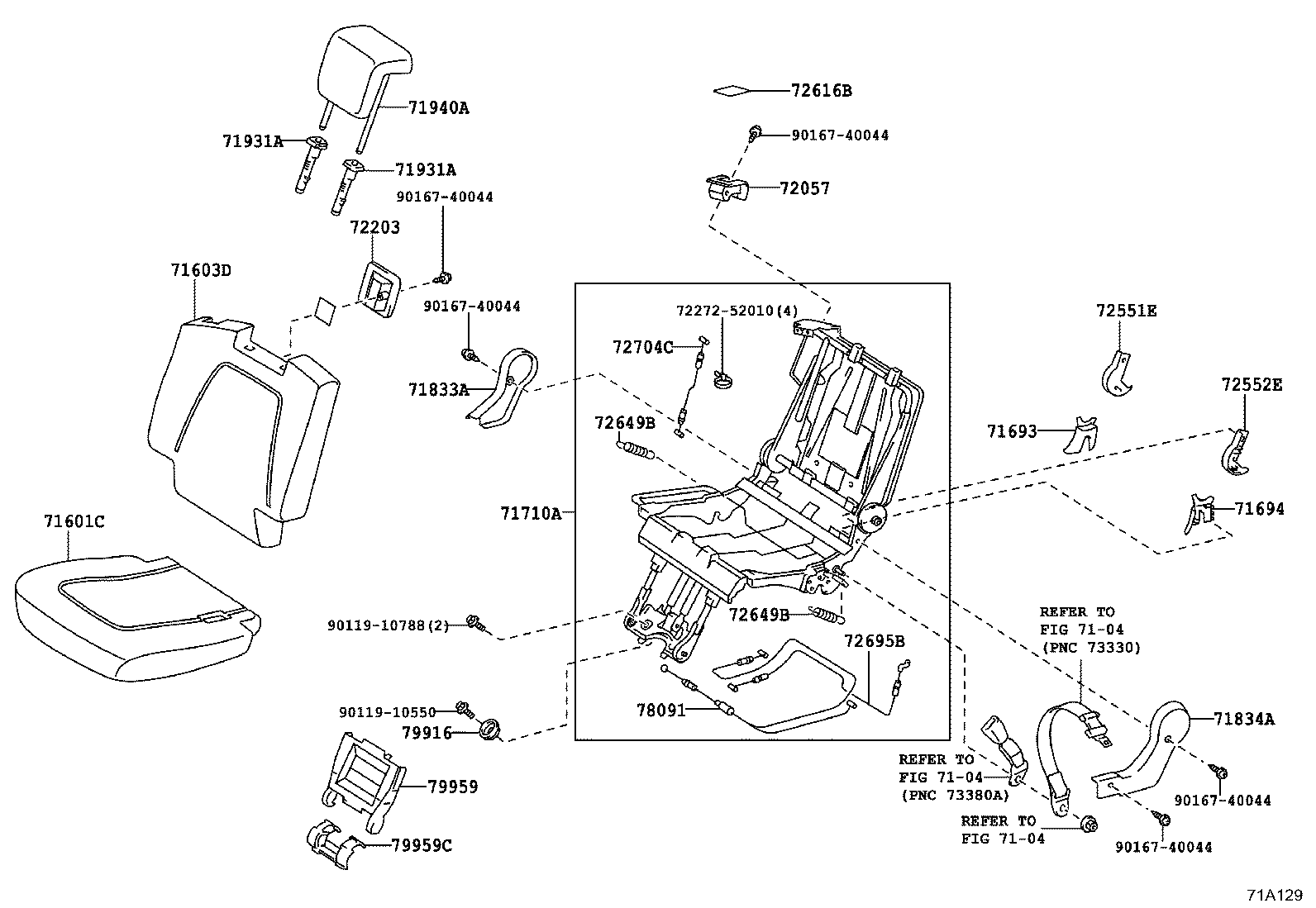 79916-52010 BRACKET, SEAT LEG, NO.2 product image