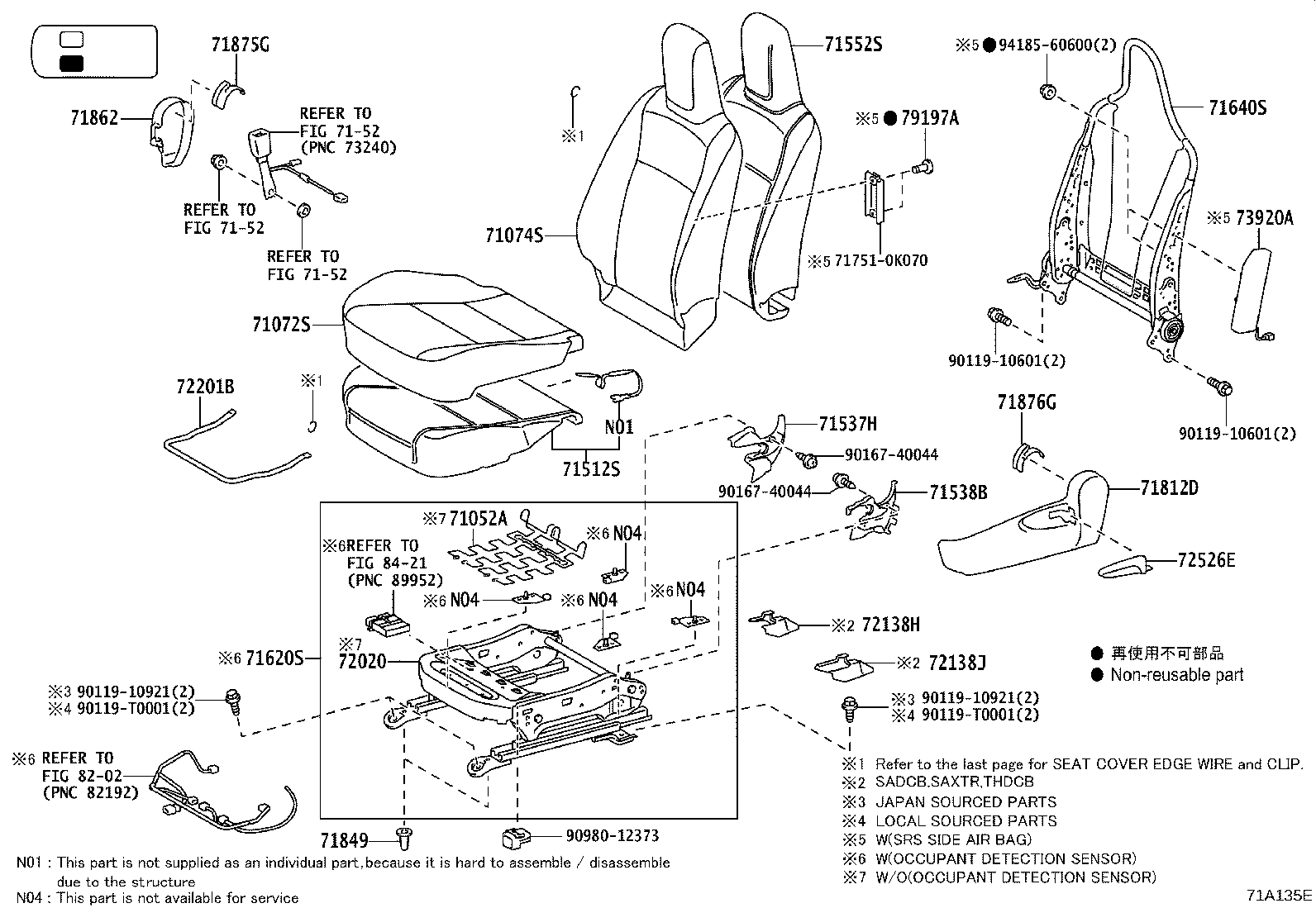 71503-0K050 PAD, NO.1 SEAT CUSHION, RH product image