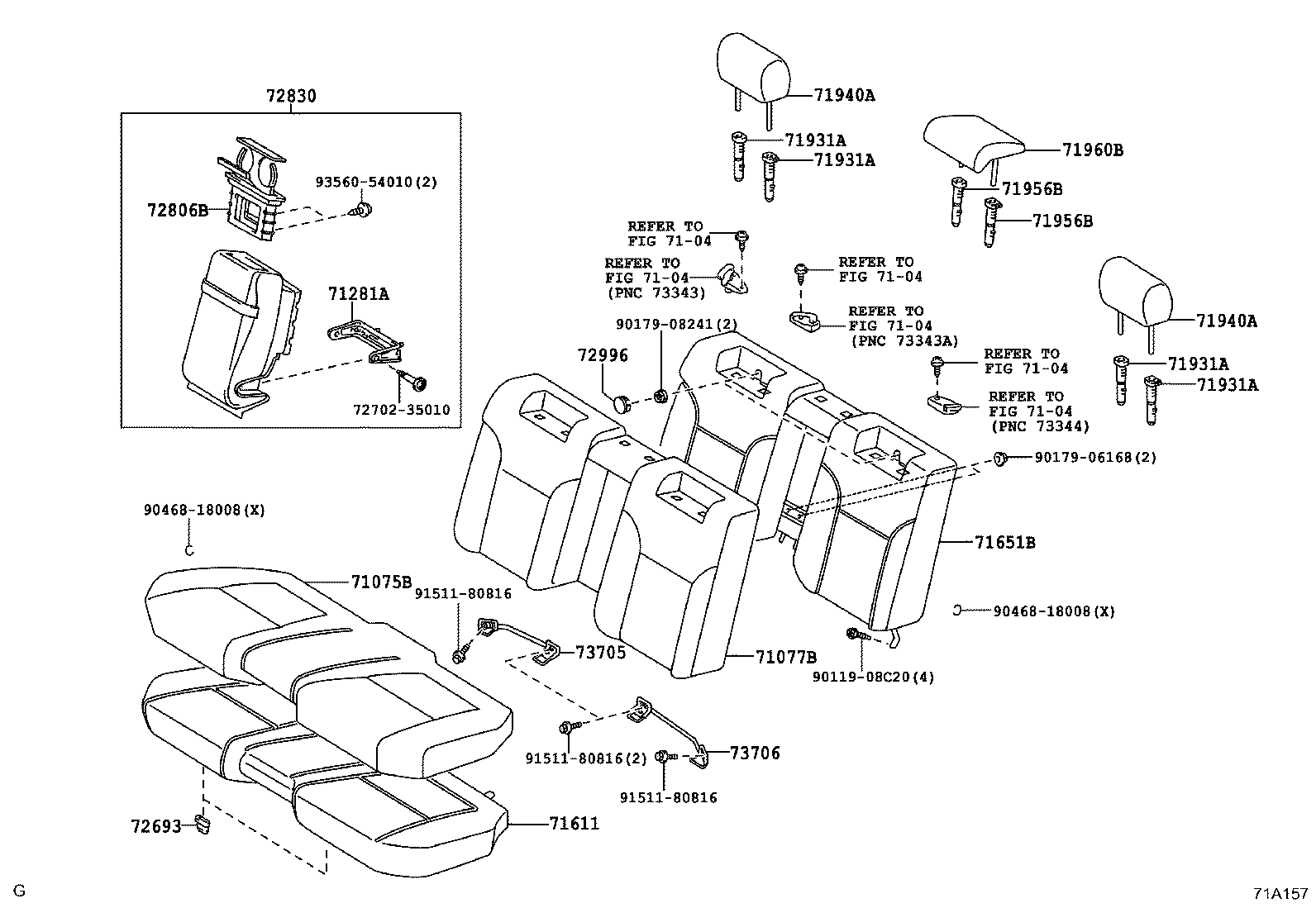 72830-30B30-C2 ARMREST ASSY, REAR SEAT, CENTER product image