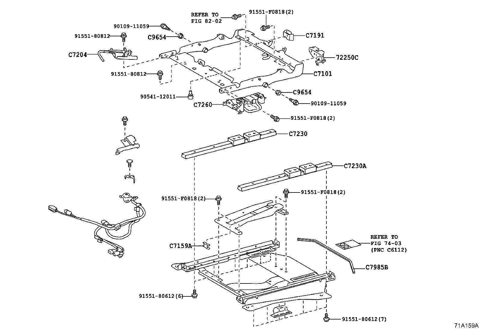 71502-52250 PAD, FRONT SEAT CUSHION, LH (FOR SEPARATE TYPE) product image