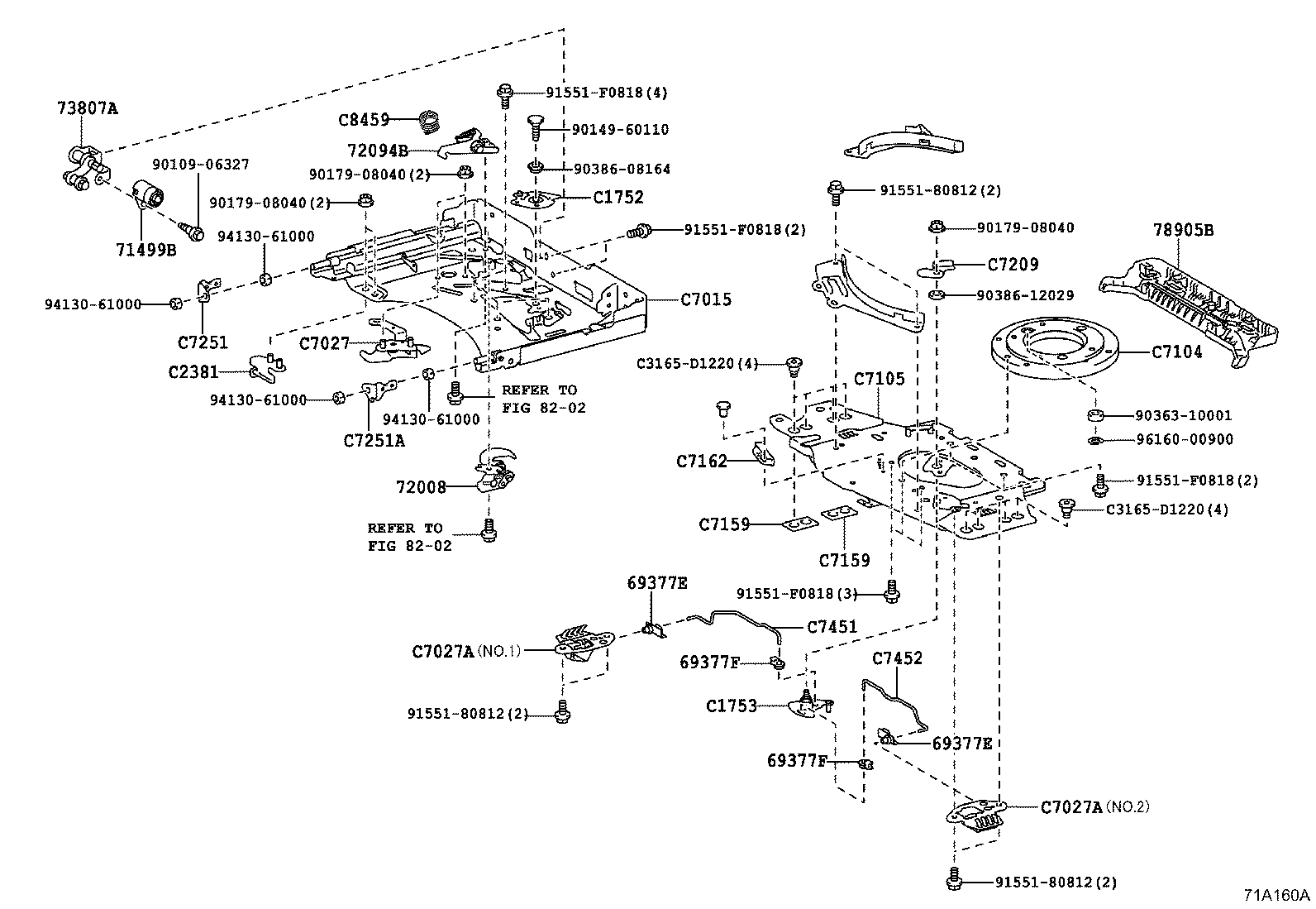 71502-52250 PAD, FRONT SEAT CUSHION, LH (FOR SEPARATE TYPE) product image
