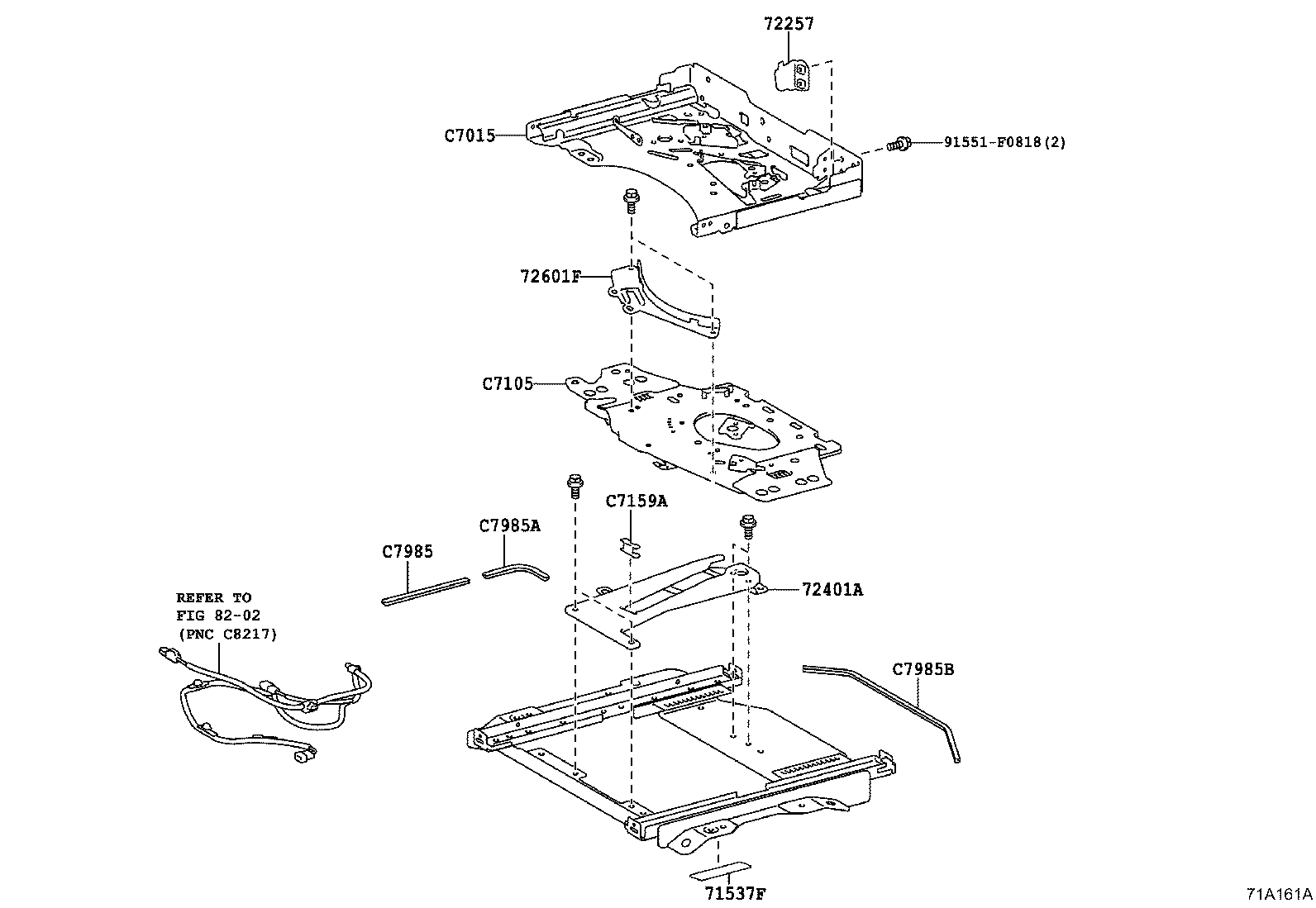 71502-52250 PAD, FRONT SEAT CUSHION, LH (FOR SEPARATE TYPE) product image