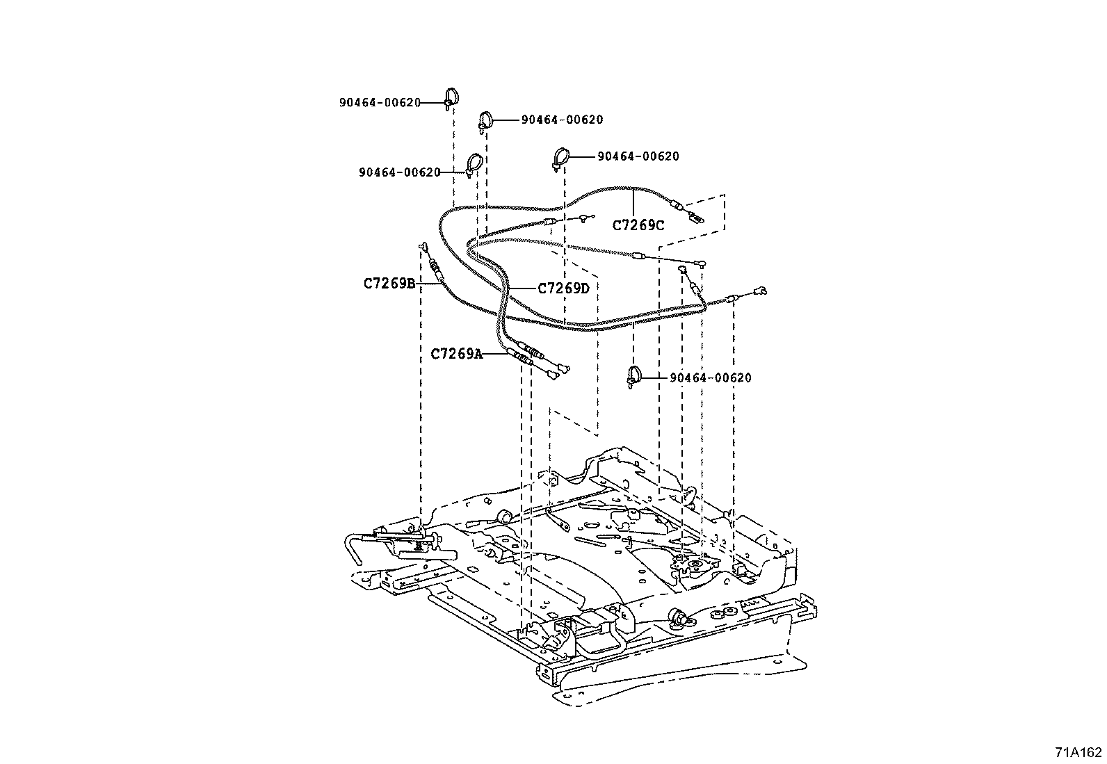 71502-52250 PAD, FRONT SEAT CUSHION, LH (FOR SEPARATE TYPE) product image