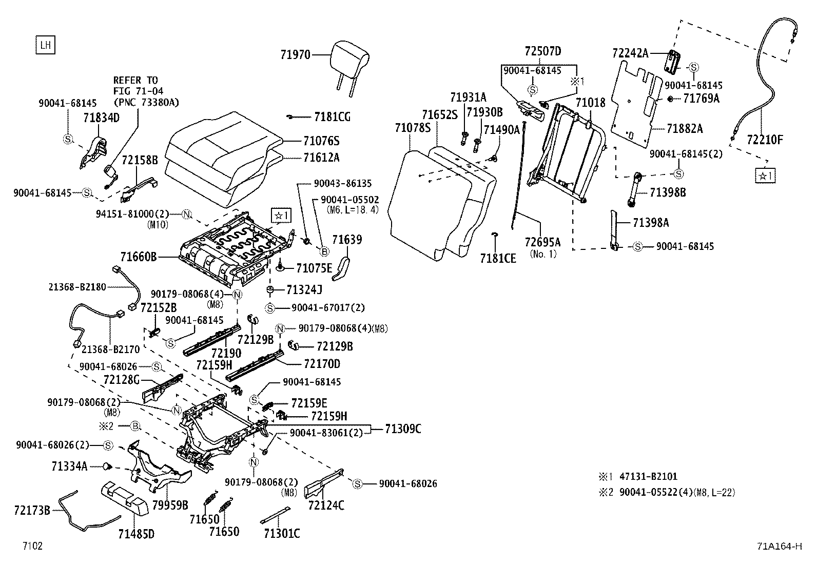 71017-B2590 FRAME SUB-ASSY, REAR SEAT BACK, RH product image
