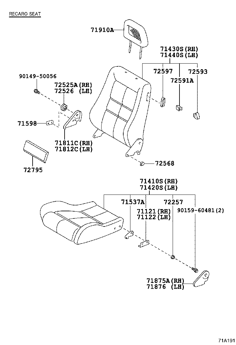 71523-24010 PAD, FRONT SEAT CUSHION SILENCER, C product image