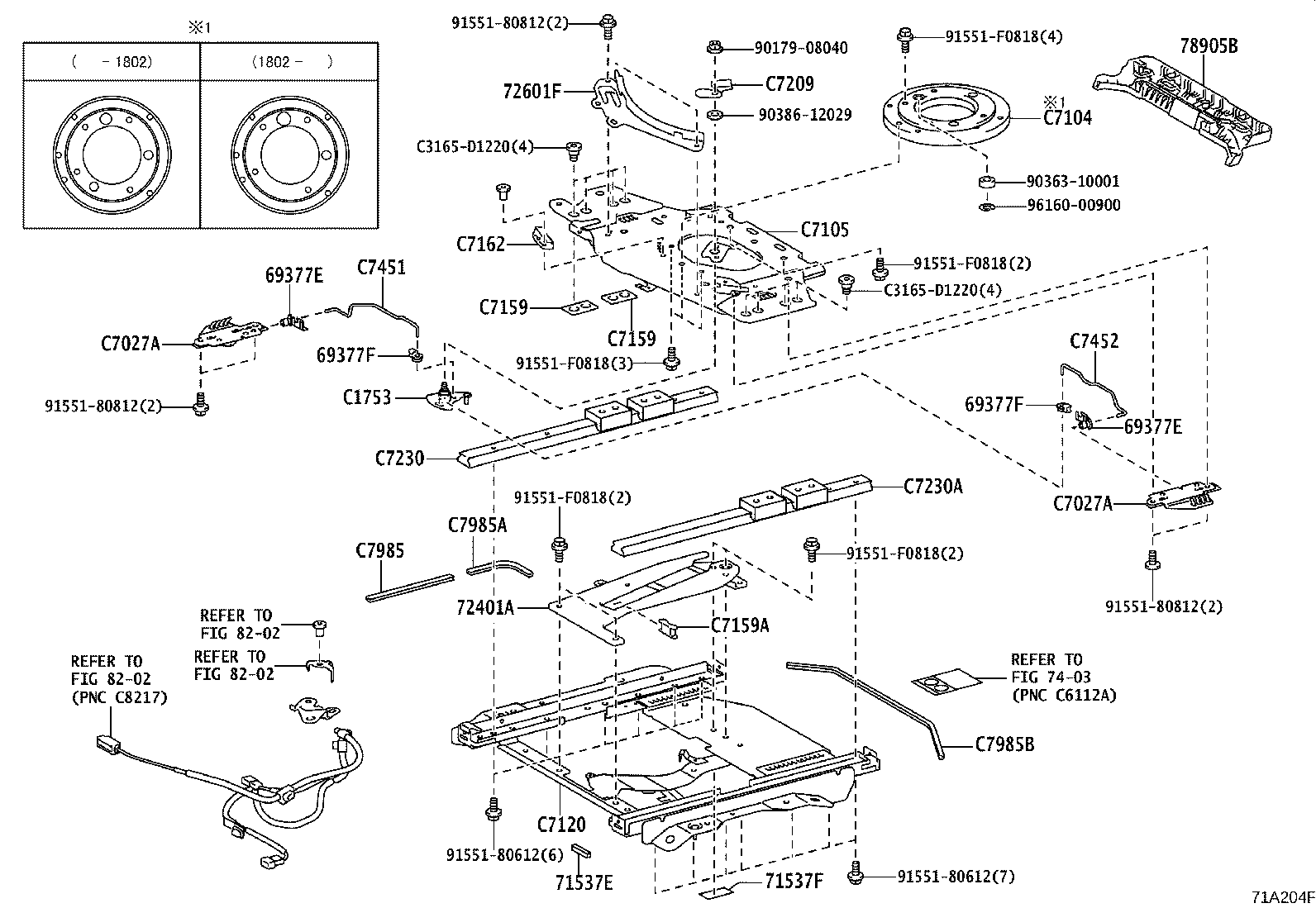 71502-D1010 PAD, FRONT SEAT CUSHION, LH (FOR SEPARATE TYPE) product image