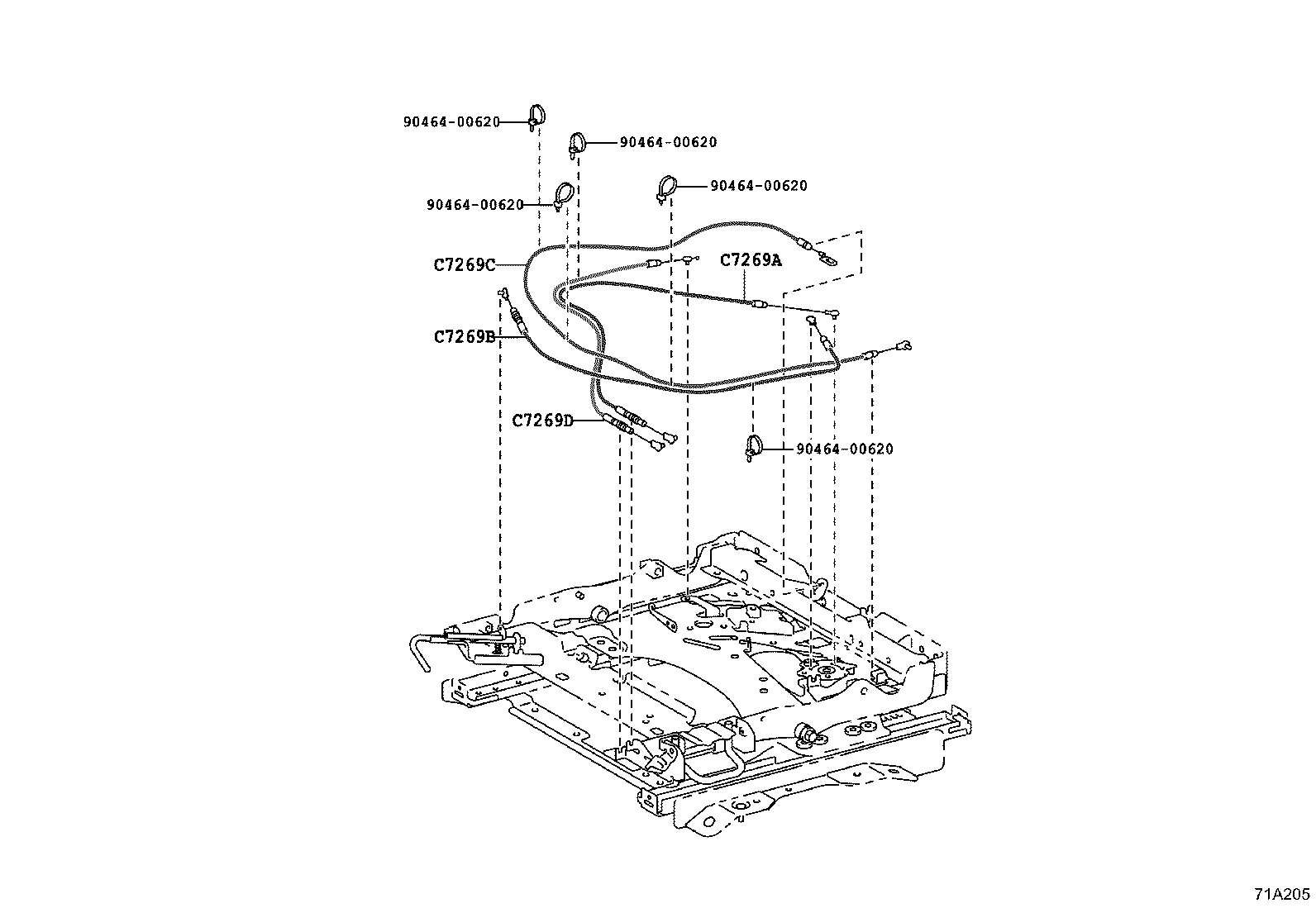 71502-D1010 PAD, FRONT SEAT CUSHION, LH (FOR SEPARATE TYPE) product image
