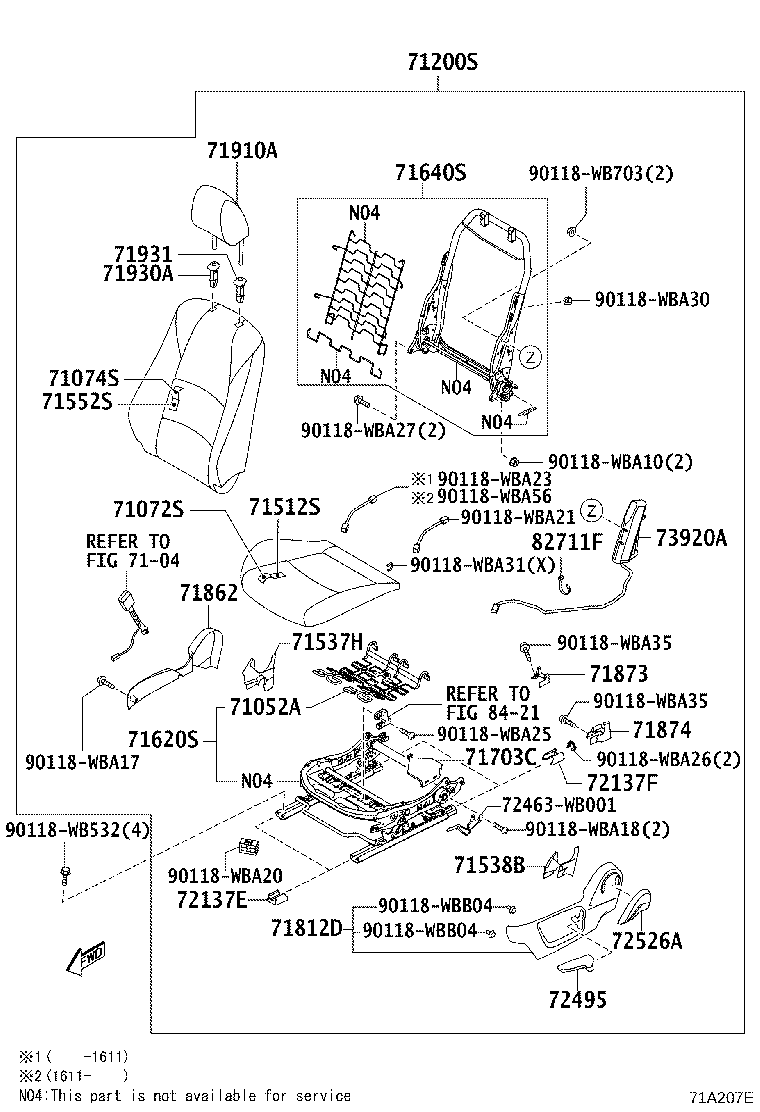 Toyota 71610-WB002 SPRING ASSY, FRONT SEAT CUSHION, RH(FOR SEPARATE TYPE)