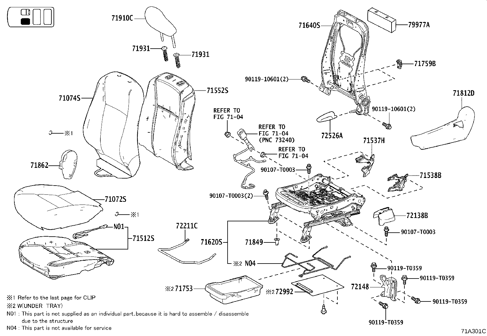 71640-0D320 SPRING ASSY, FRONT SEAT BACK, LH(FOR SEPARATE TYPE) product image