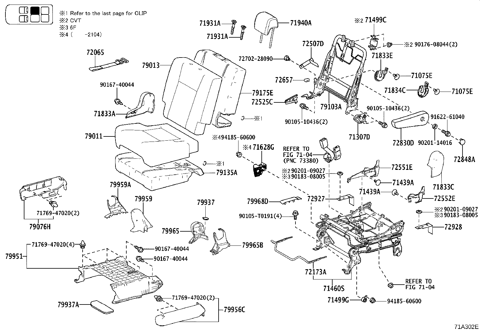 79103-0D020 FRAME SUB-ASSY, NO.1 SEAT BACK, RH product image