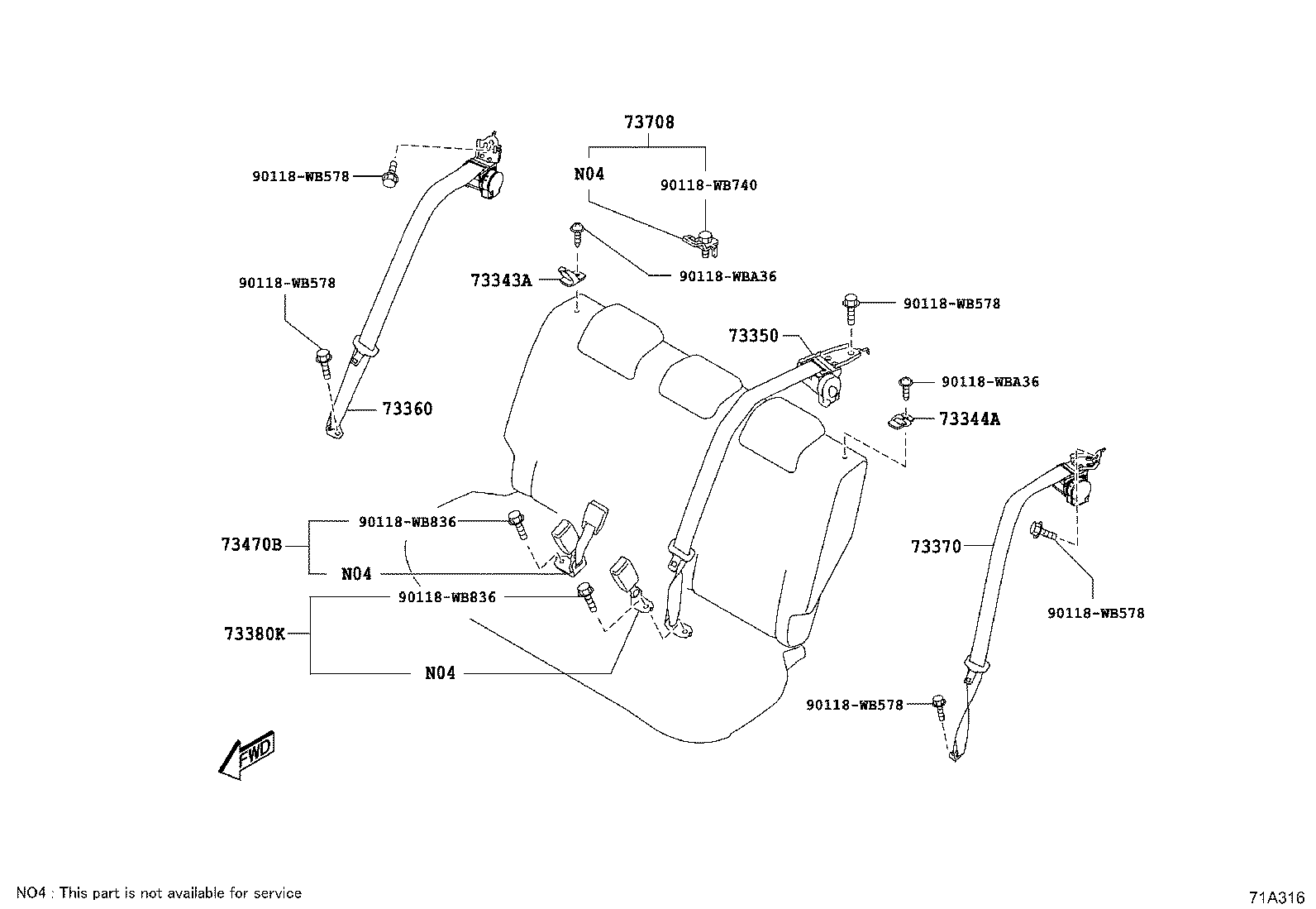 72137-WB003 CAP, SEAT BELT ANCHOR COVER product image