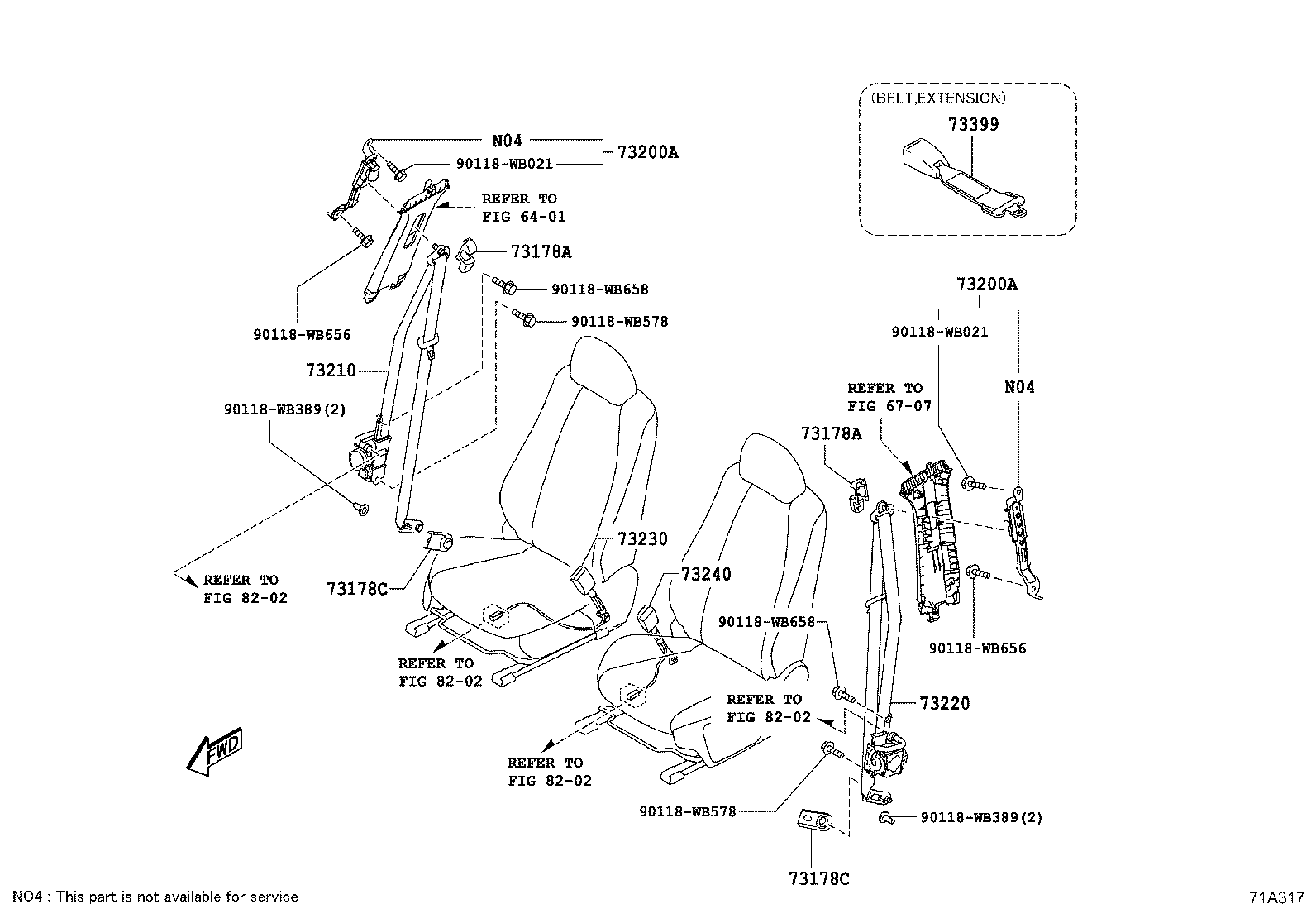 72137-WB003 CAP, SEAT BELT ANCHOR COVER product image