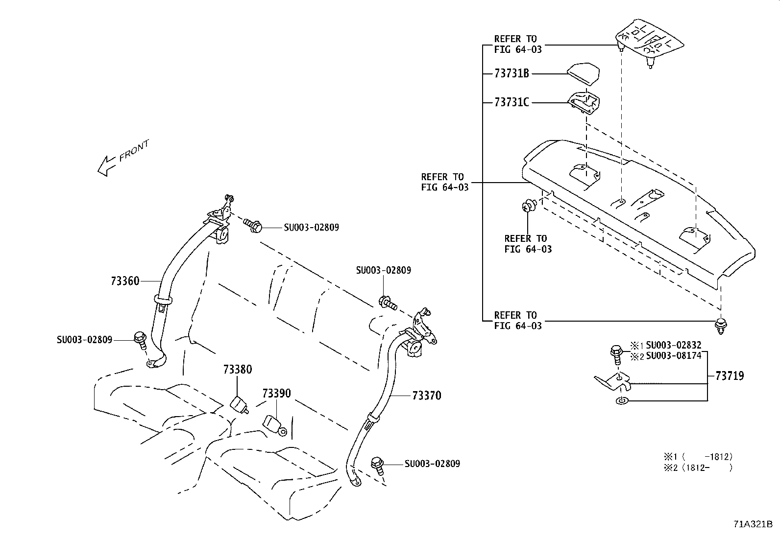 Toyota SU003-07841 BELT ASSY, FRONT SEAT OUTER, LH