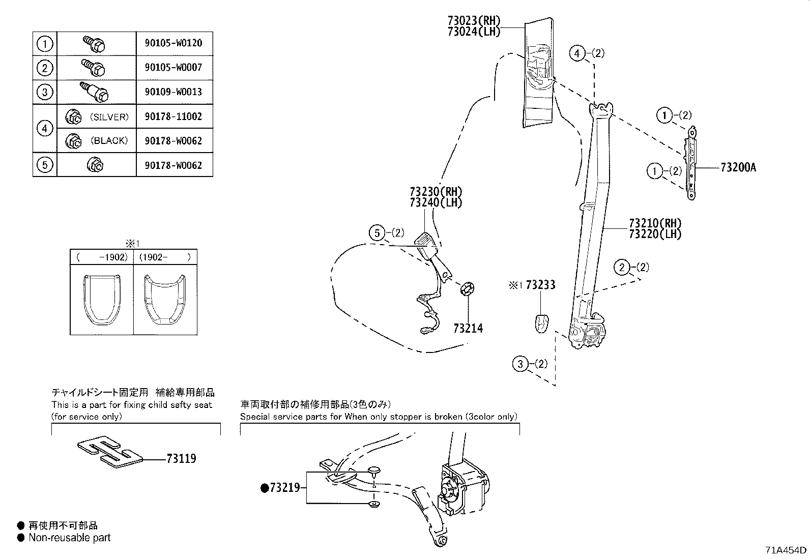Toyota 73016-F4010 BRACKET SUB-ASSY, BELT OUTER ANCHOR, LH